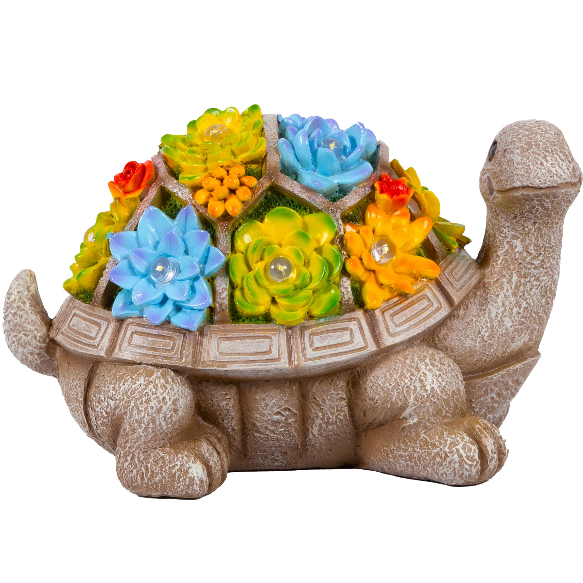 Gadgy Figuras de jardín Solar Tortuga - Lámparas solares Exteriores - Decoración de Figuras Luminosas solares con suculentas - Decoración de jardín Exterior - Decoración de balcón en Forma de Animal