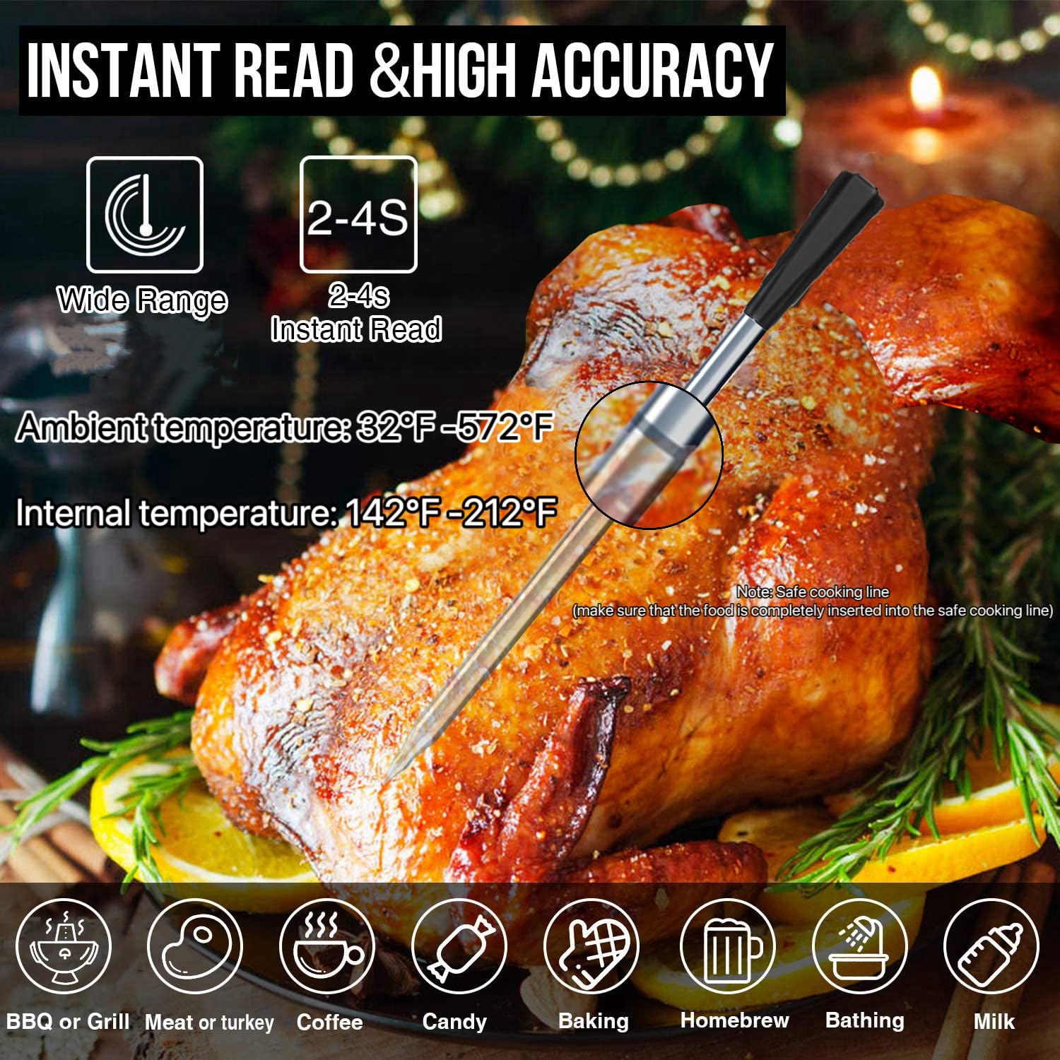 Amazon.com: Wireless Bluetooth Meat Thermometer, 820ft Range, VA