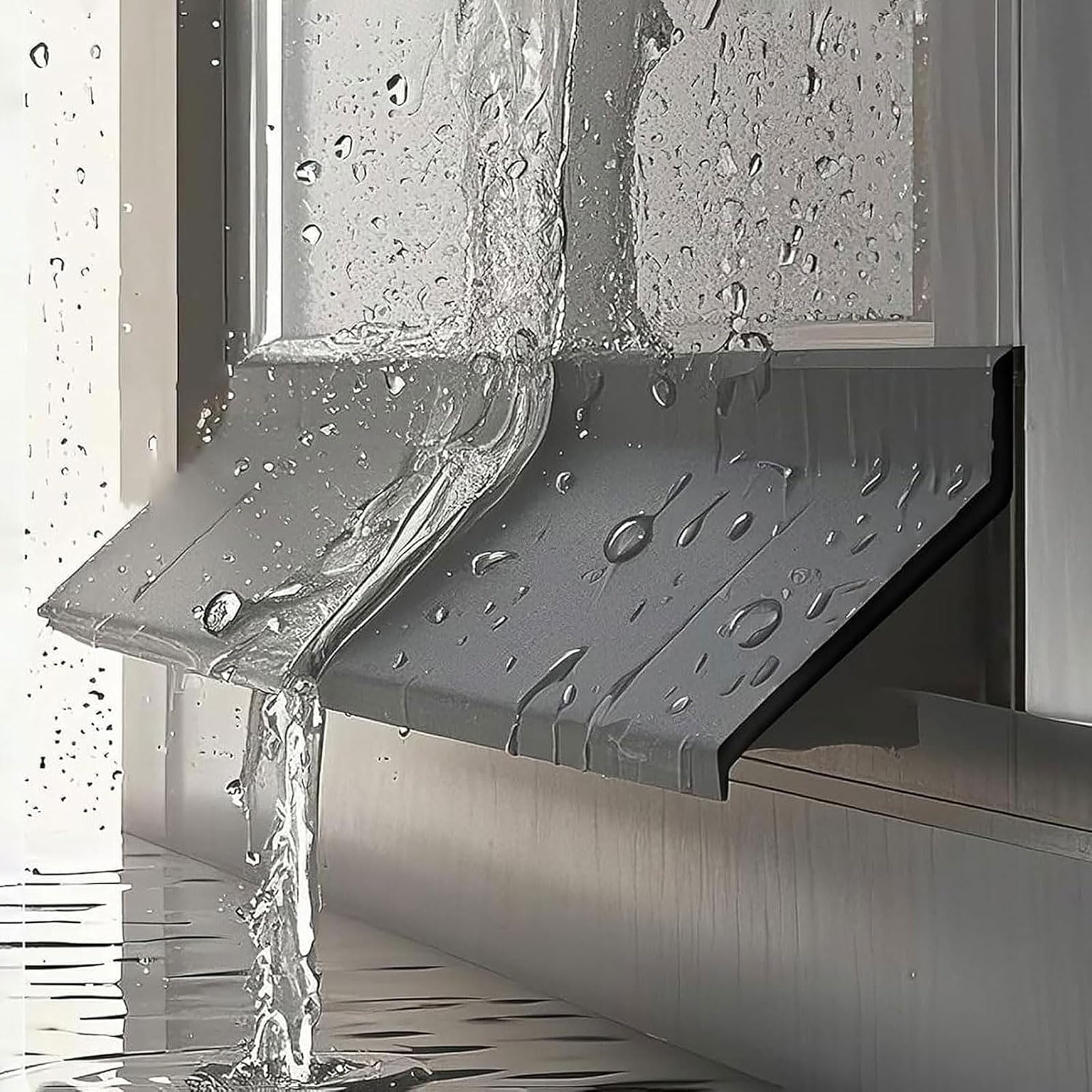 Waterproof Window Weather Bar,Windows Sill Water Barrier For Doors,Bendable Door Rain Drip Guard,Dust Proof,Fits Snugly,For Indoor External Sash Windows,Outdoor Eaves