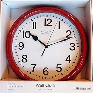Mainstay Sterling & Noble Round Wall Clock - Red