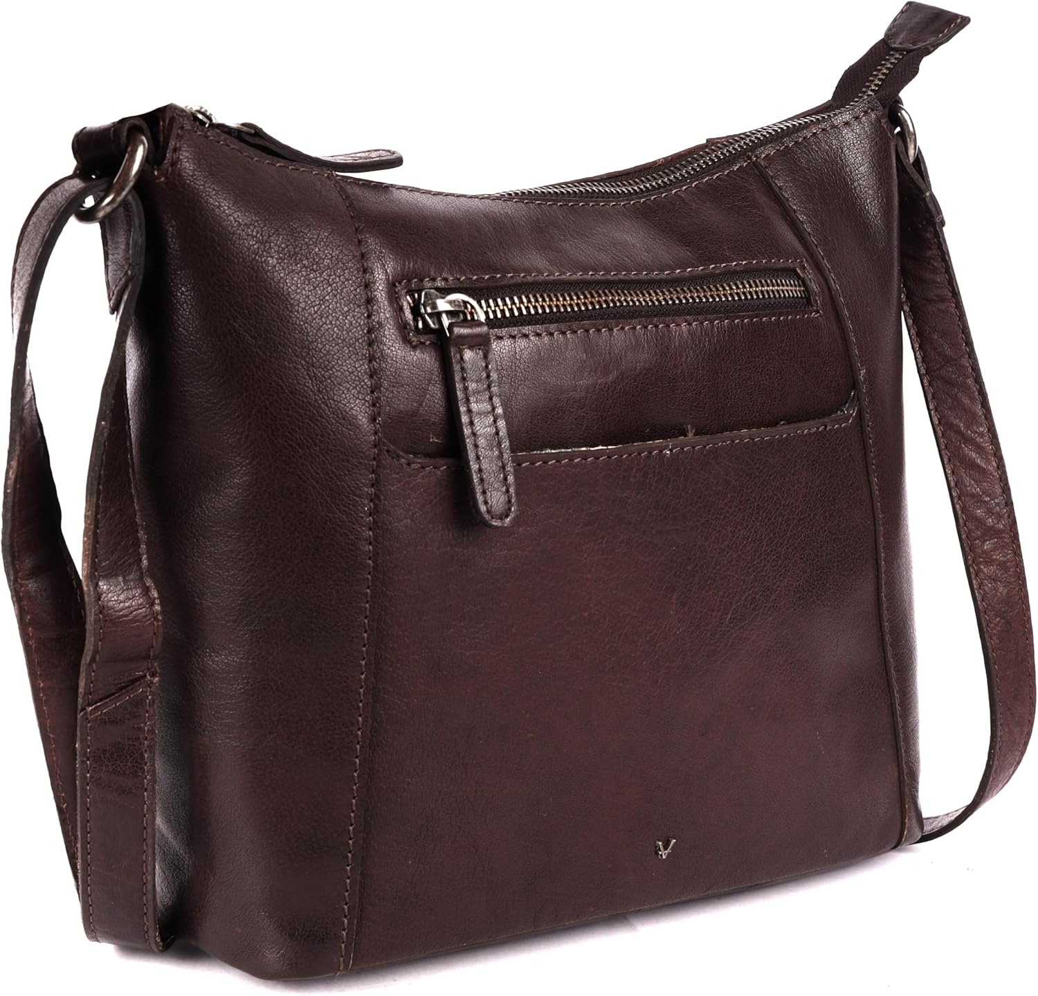 9.5 Inch Genuine Leather Crossbody Sling Bag for Women - Trendy Casual Office Bag with Adjustable Strap