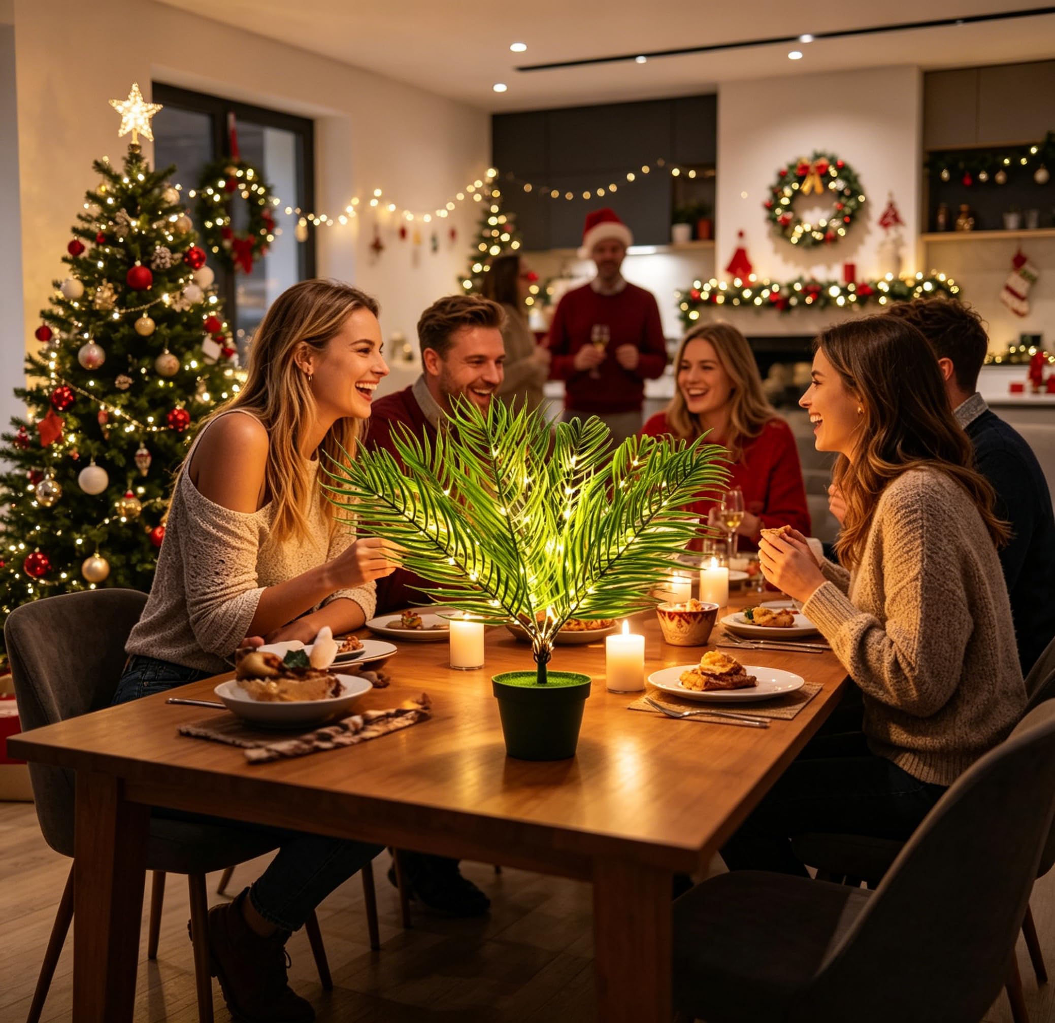 Lampada artificiale a forma di albero scintillante, 49,8 cm, USB e a batteria, per camera da letto, ufficio, bar, ufficio, feste, ideale per Natale, compleanno, festa della mamma