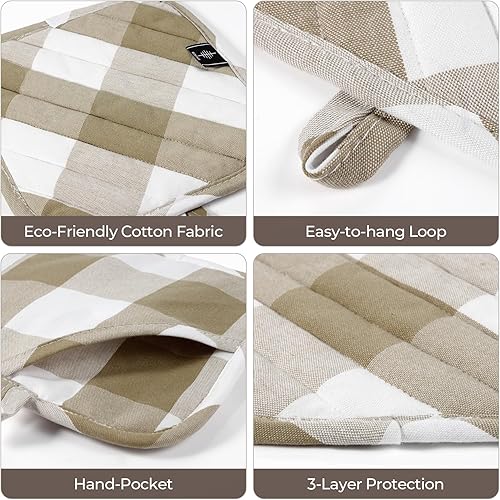 Miniatura 4 de Soportes para ollas para cocina, resistentes al calor, almohadillas calientes para encimeras, soportes para ollas de horno, agarraderas de algodón