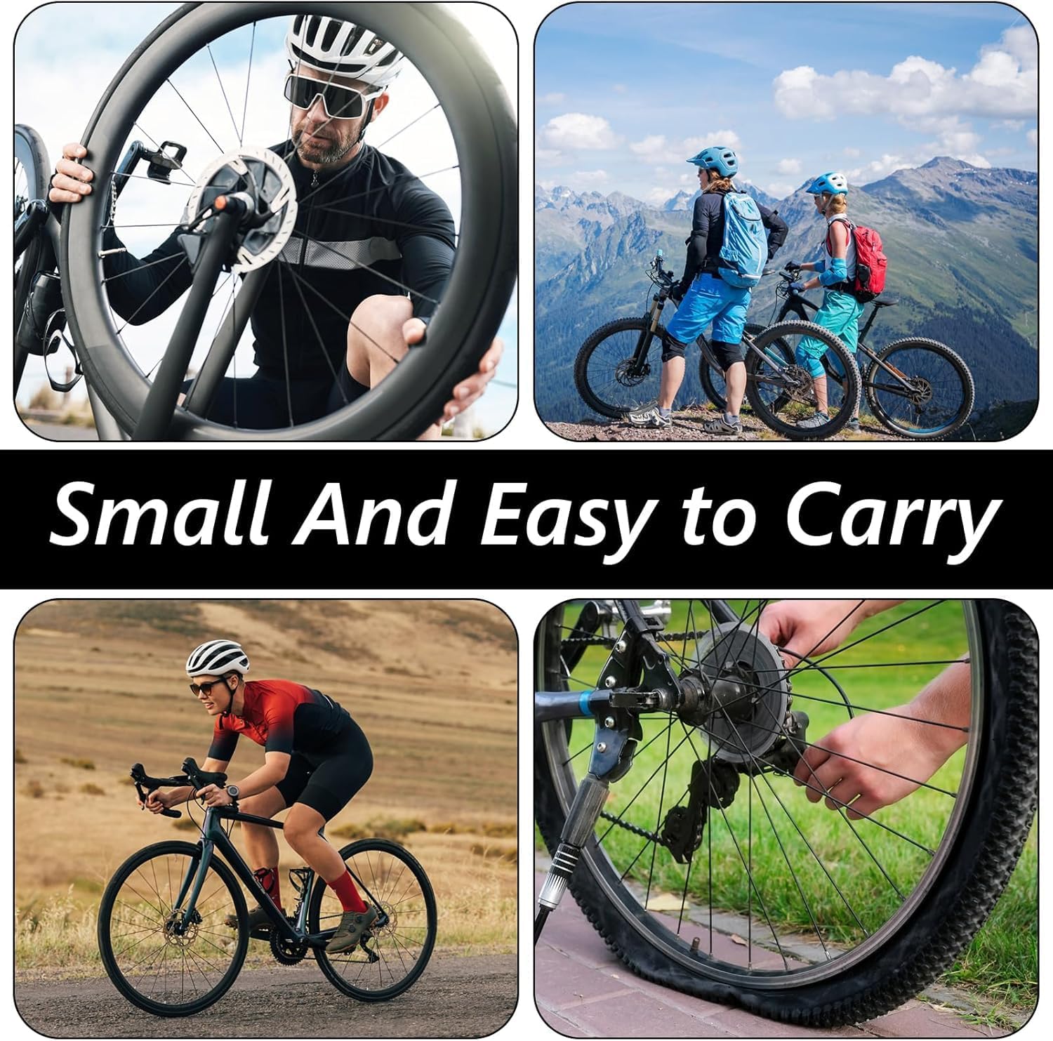 Set De 2 Brochettes Rapides Pour Vélo – Avant/Arrière, Noir, Compatible VTT, Route, Trekking