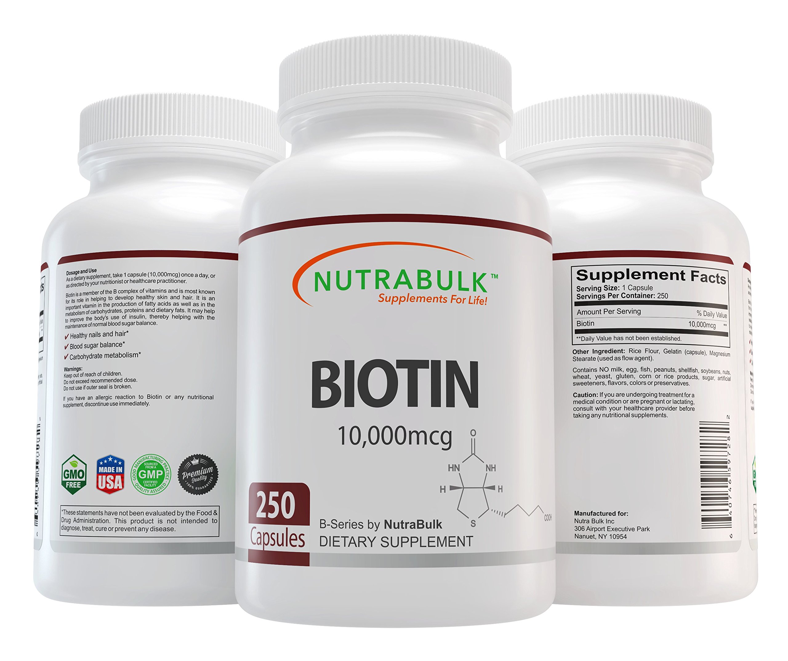 NutraBulkBiotin 10,000 mcg 250 Count