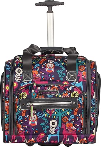 Miniatura 5 de Lily Bloom Designer - Maleta de viaje de 15 pulgadas, para viajes cortos, fin de semana, negocios, equipaje ligero, maleta de 2 ruedas giratorias,