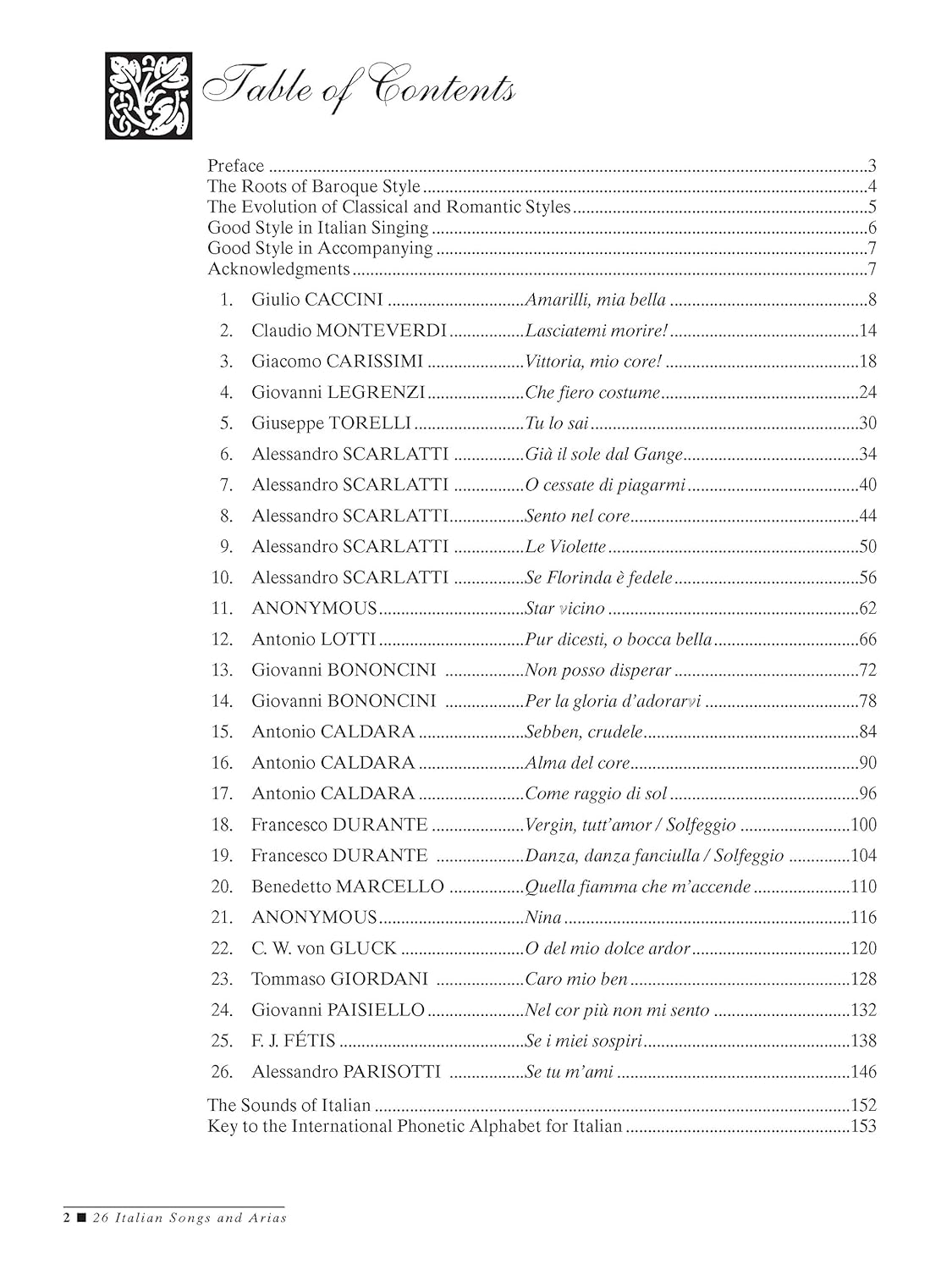 26 Italian Songs and Arias: Medium Low Voice