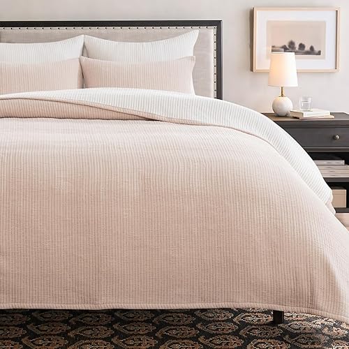 Vista 9 de EVERGRACE Juego de edredón de algodón tamaño King de 3 piezas, ultra suave, colcha de matelasse de puntada de selección, colcha de gran