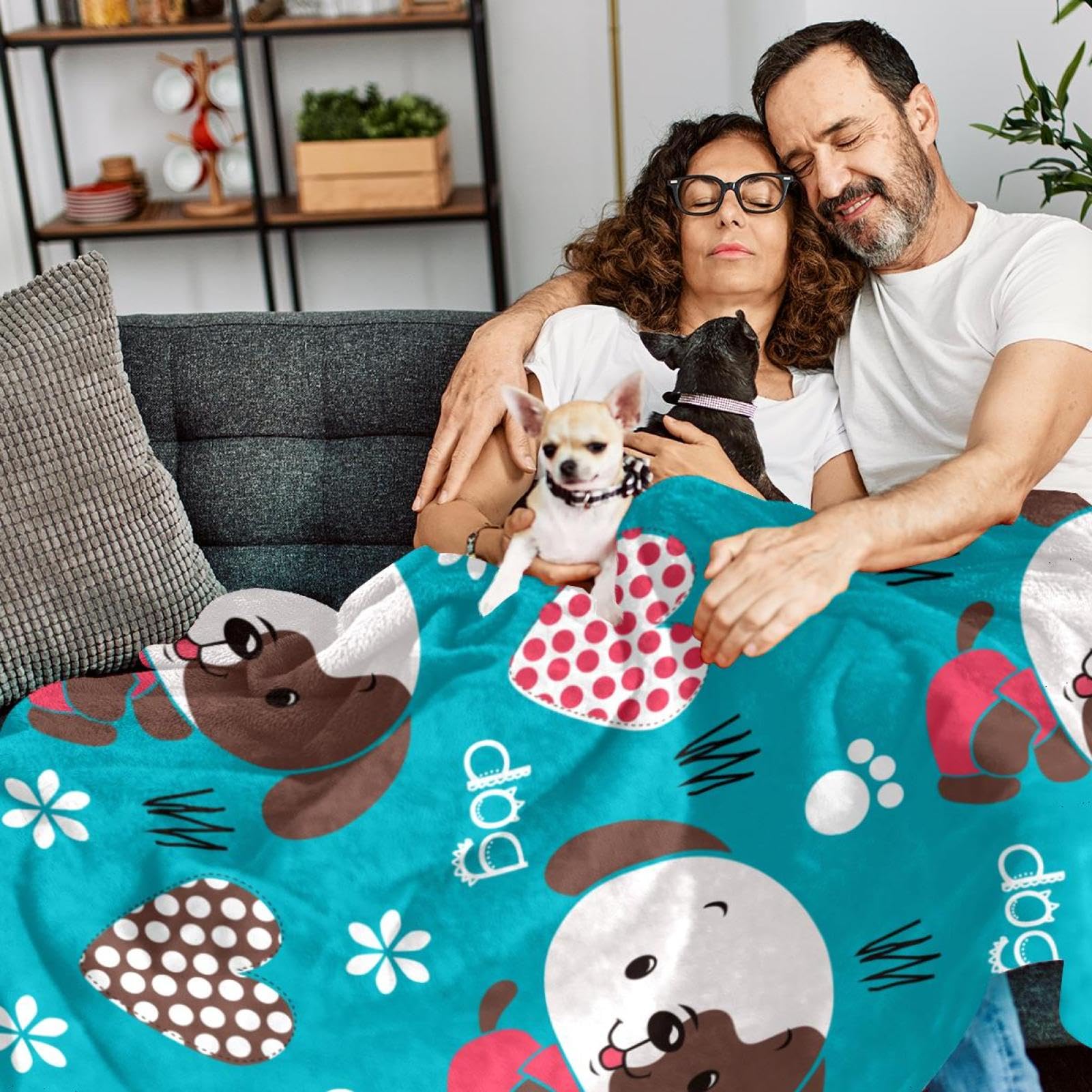 Couverture Polaire Chien Mignon Couverture Microfibre Chaude Et Douce Jeté De Canapé Couverture 150×200cm