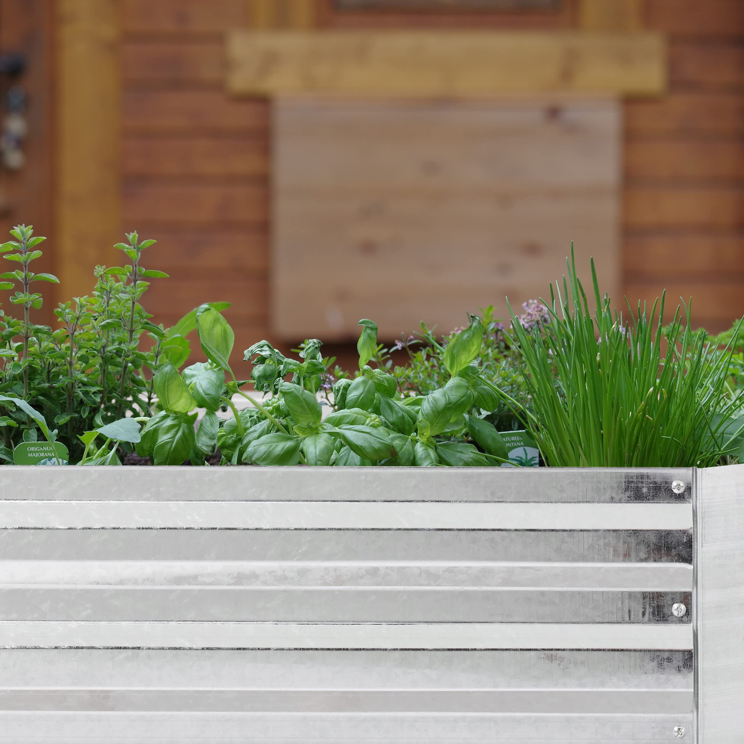 Relaxdays Fioriera Rialzata in Ferro Zincato, Aiuola per il Giardino, Piante, Fiori, Erbe, HxLxP: 30x90x90 cm, Grigio