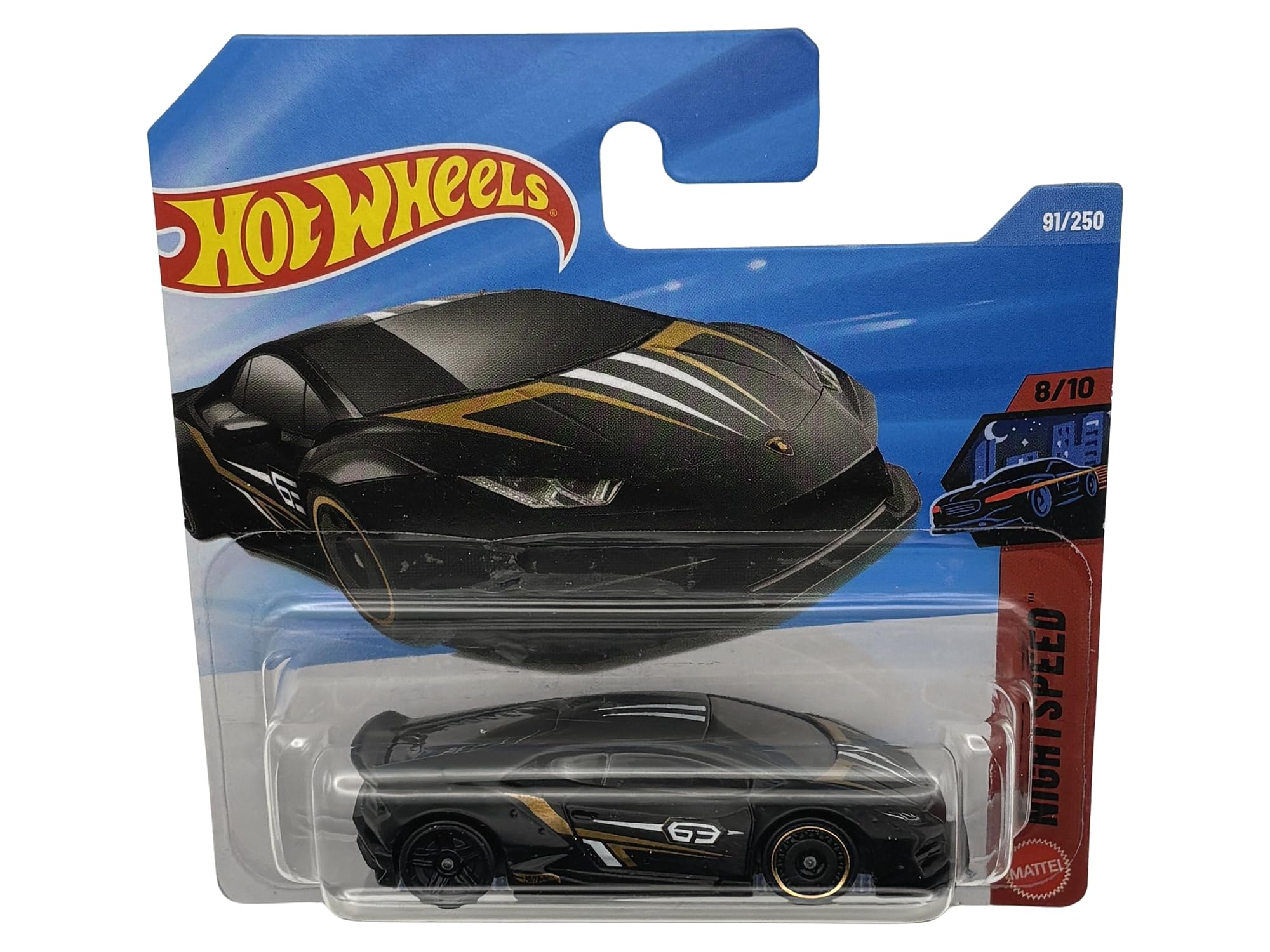 Hot Wheels - LB-Works Lamborghini Huracán Coupé - JJJ53 - Nightspeed 8/10 - Carte courte - Noir - Modèle de licence officielle - Supercar - Mattel 2026 (91/250) - 1:64 - 2