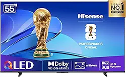 Hisense Smart TV UHD 4K QLED 55" Polegadas 55Q6QV com HDR10+, Dolby Atmos, Sports Mode, Game Mode Plus e Compatível com Alexa