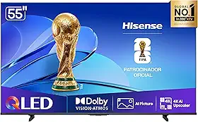 Hisense Smart TV UHD 4K QLED 55' Polegadas 55Q6QV com HDR10+, Dolby Atmos, Sports Mode, Game Mode Plus e Compatível com Alexa