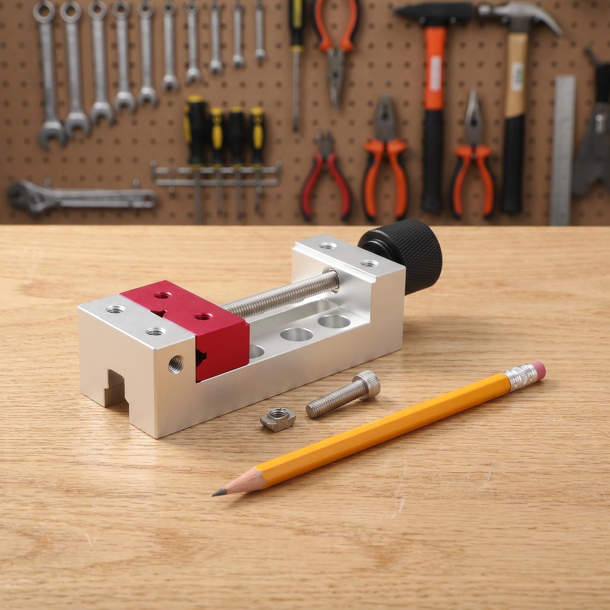 ibasenice Mini morsetto da tavolo, piccola morsa da banco per hobby, morsetto da banco regolabile per modellismo, artigianato, lavorazione del legno e dei metalli.