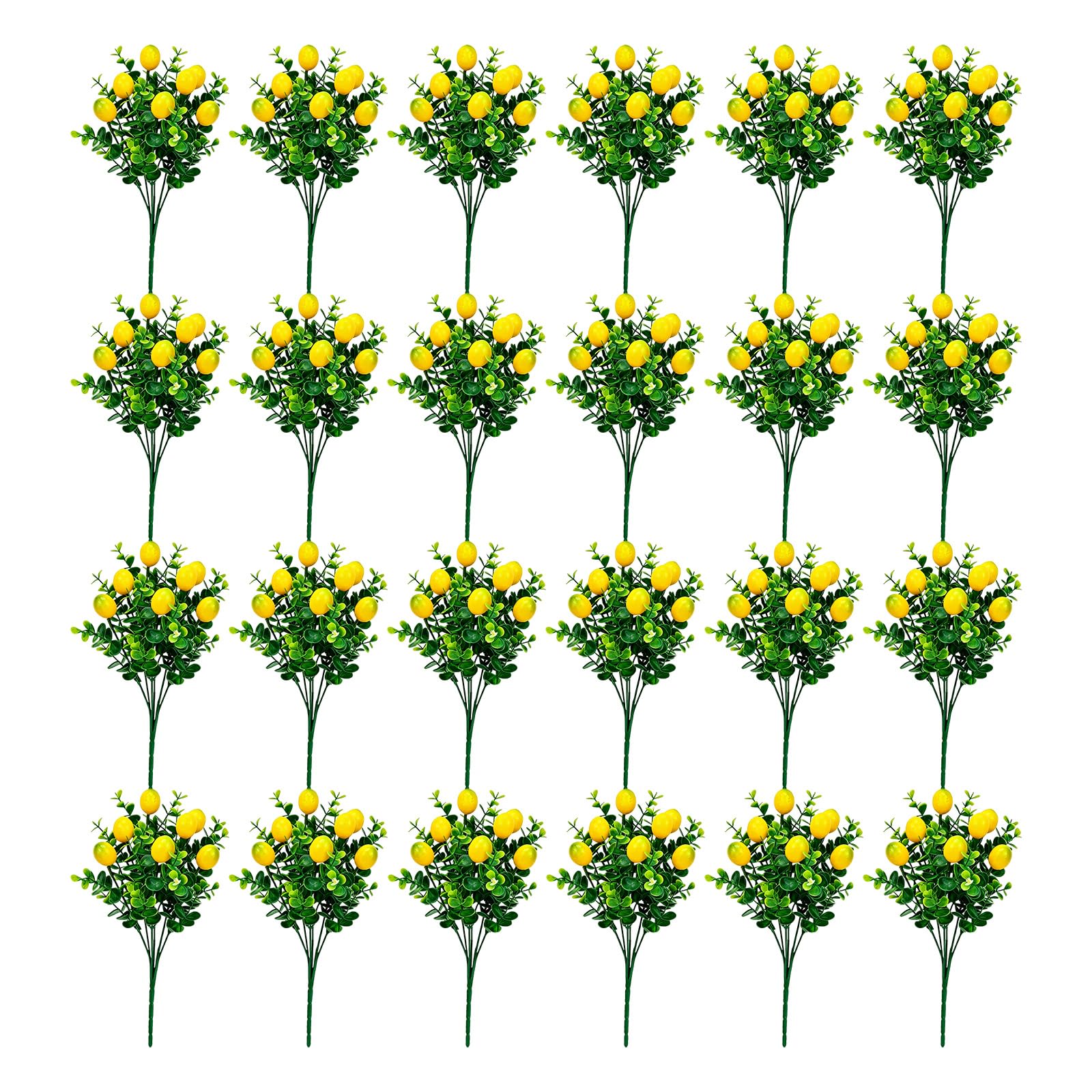 Photo 1 of Qiknird 24PCS Artificial Lemon Branches Artificial Fruit Lemon Tree Greenery Decoration Faux Lemons Picks for Farmhouse Kitchen Home Table Decor Stem Fruits for Home Spring Summer Decor