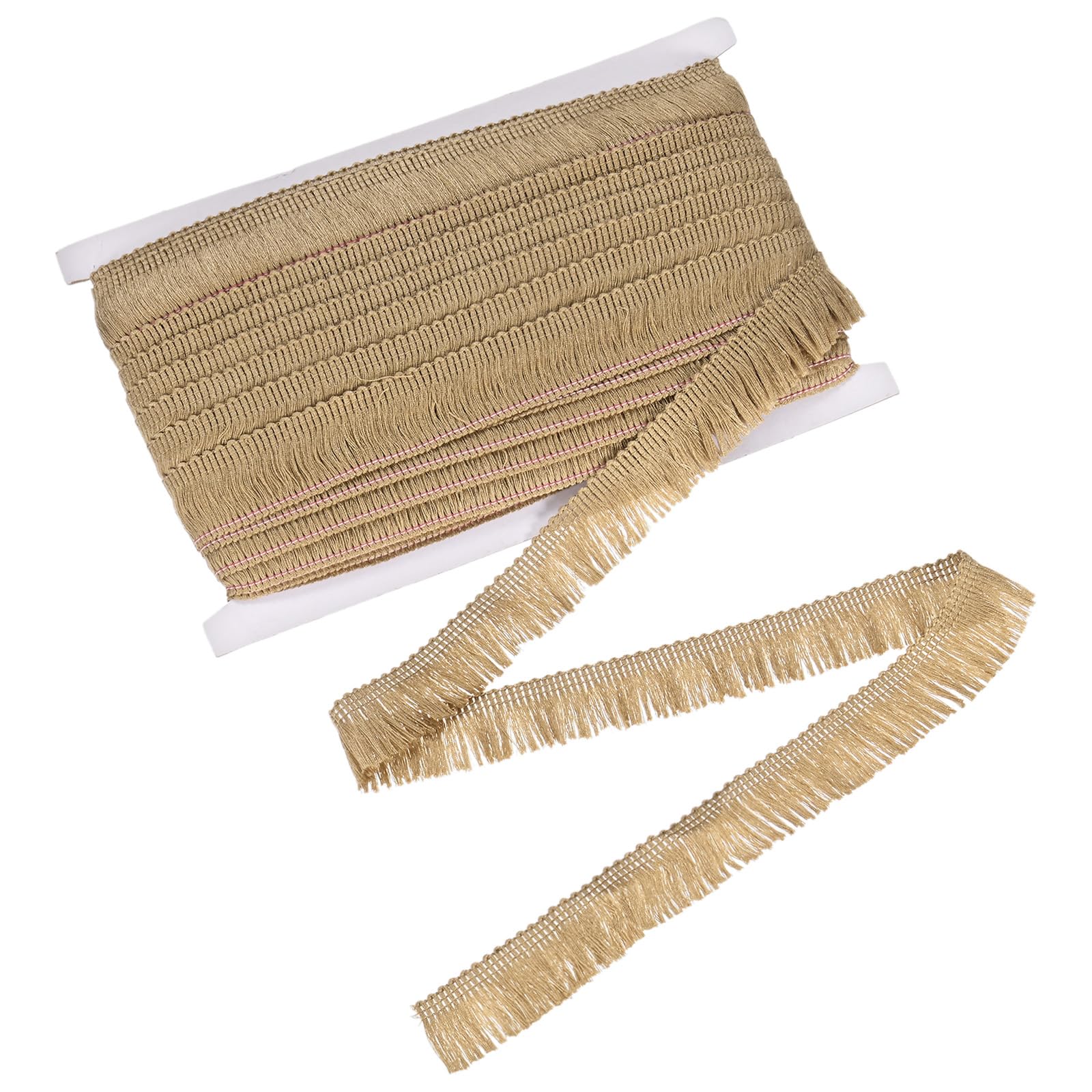 M METERXITY 27 Yards Tassel Fringe Trim, 1 Inch Wide Polyester Fringe Boho Lace Sewing Fringe Trimming for Latin Dress/Skirt/Bags/DIY Decoration/Clothes Accessories [Light Brown]