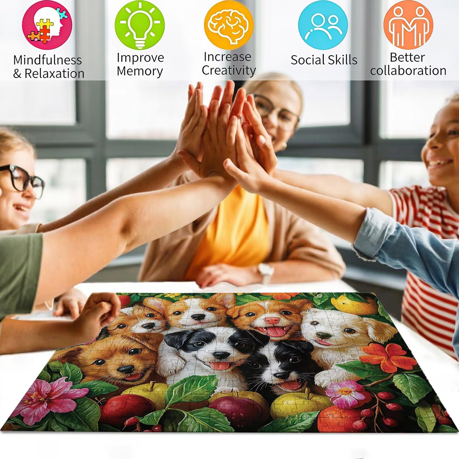 Puzzle 2000 Teile Tier, Holzpuzzle Erwachsene, Klassisches Lernspiel Puzzle Hund, Groß Impossible Jigsaw Puzzles, Wunderschönes Deko Puzzes und Geschenke, Bastelset Erwachsene 99.5 X 70.5cm 8p-111