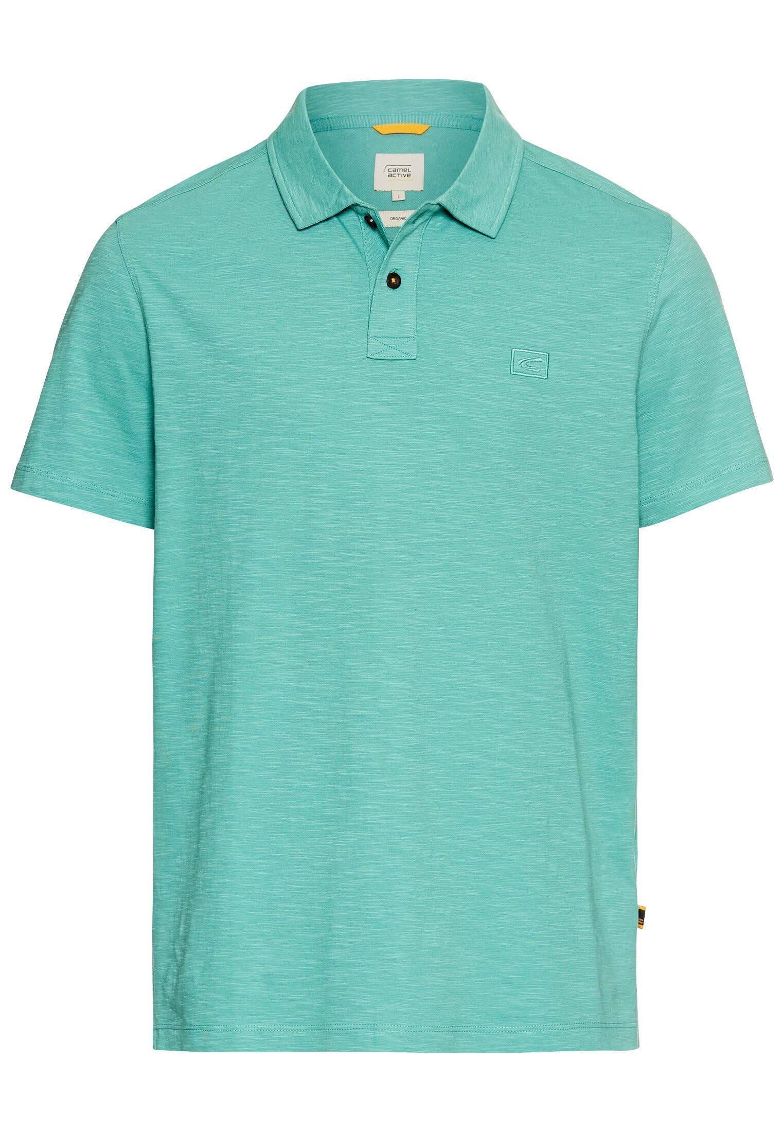 camel active Men's Short Sleeve Organic Cotton Polo Shirt, Green, Menswear-M, Green, M