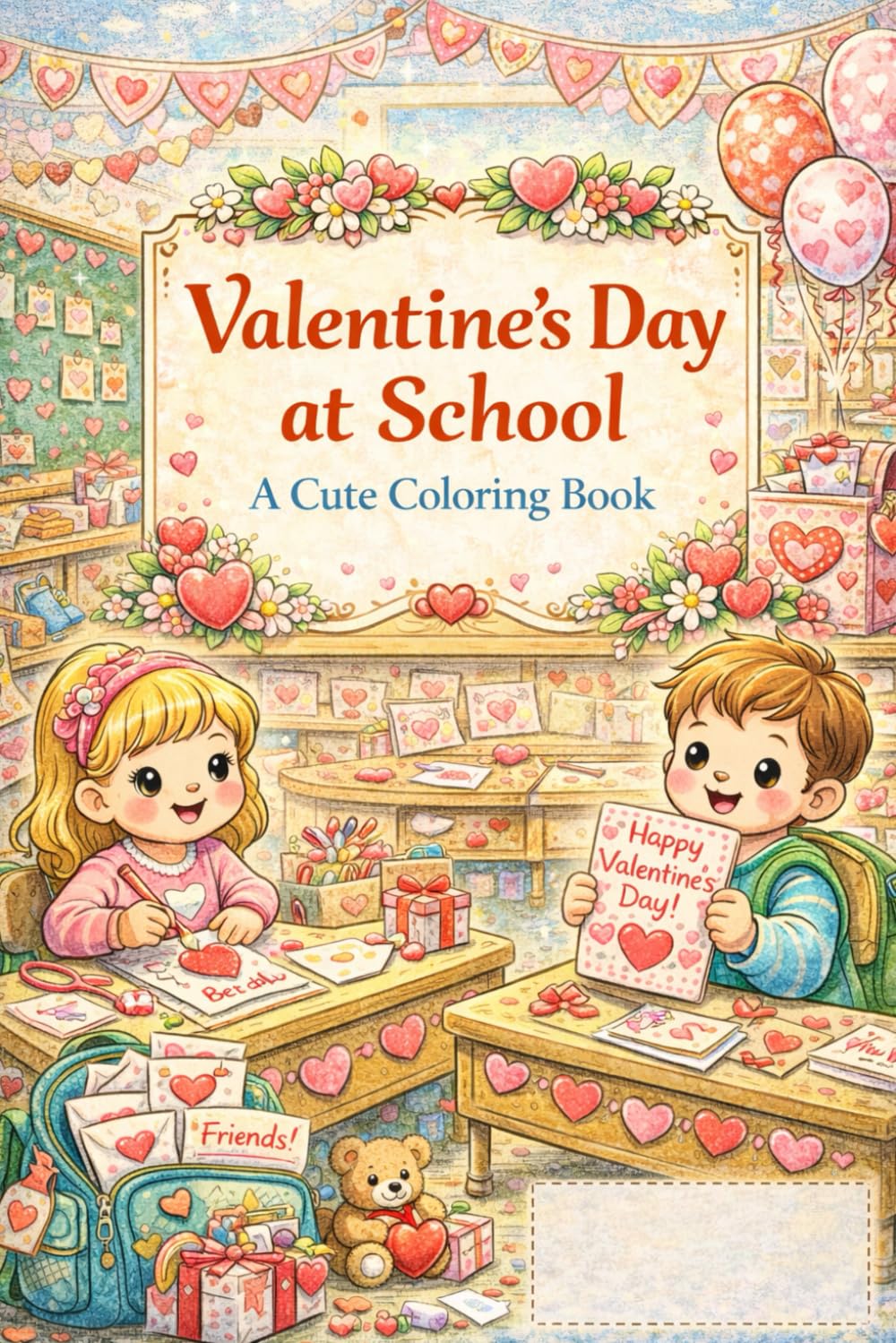 Valentine’s Day at School: A Cute Coloring Book (School & Learning Adventures.)