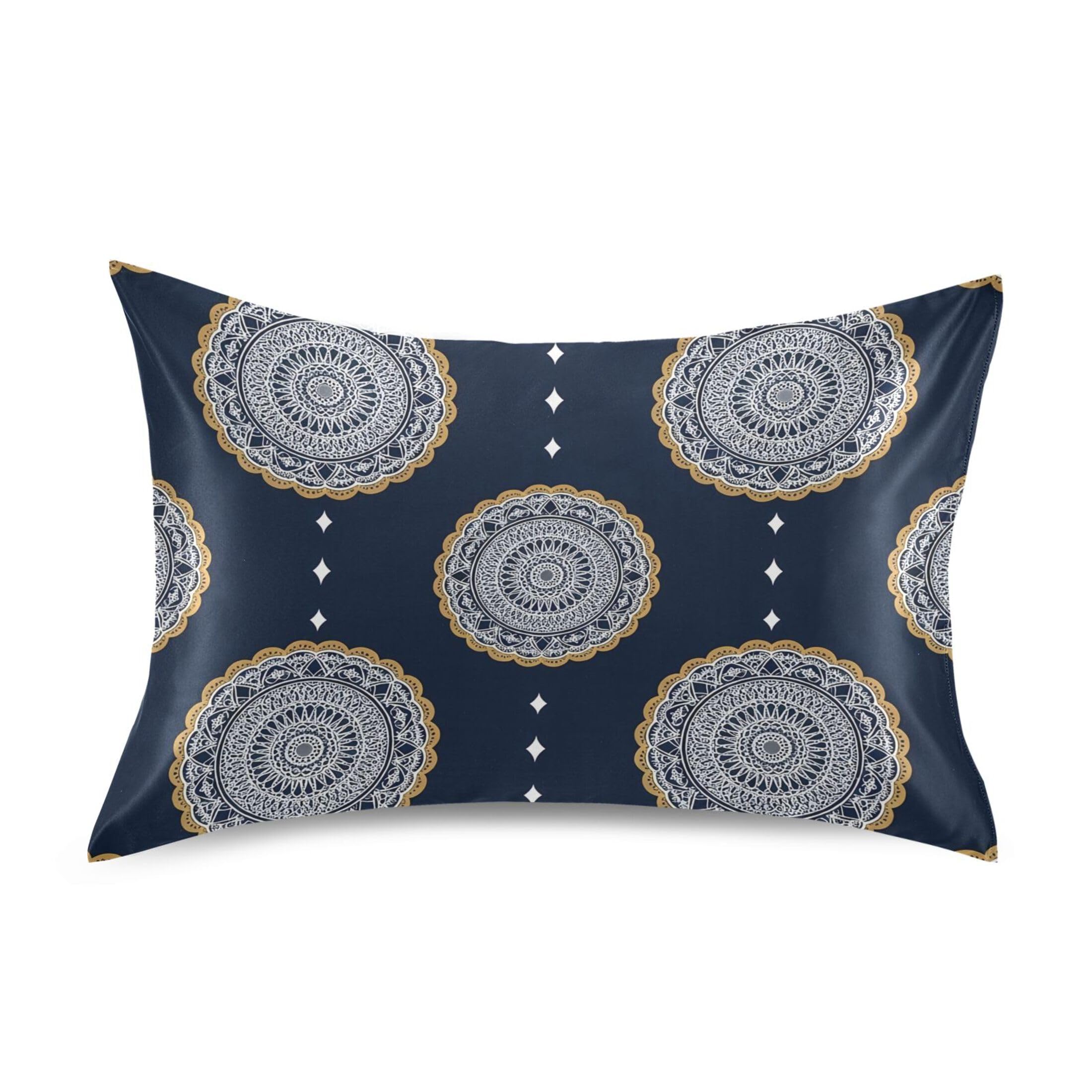 Fuauuyl Pillowcase Standard Size 20x26 in, Tribal Mandala Soft Breathable Satin Pillow Case for Hair and Skin with Envelope Closure Wrinkle-Free