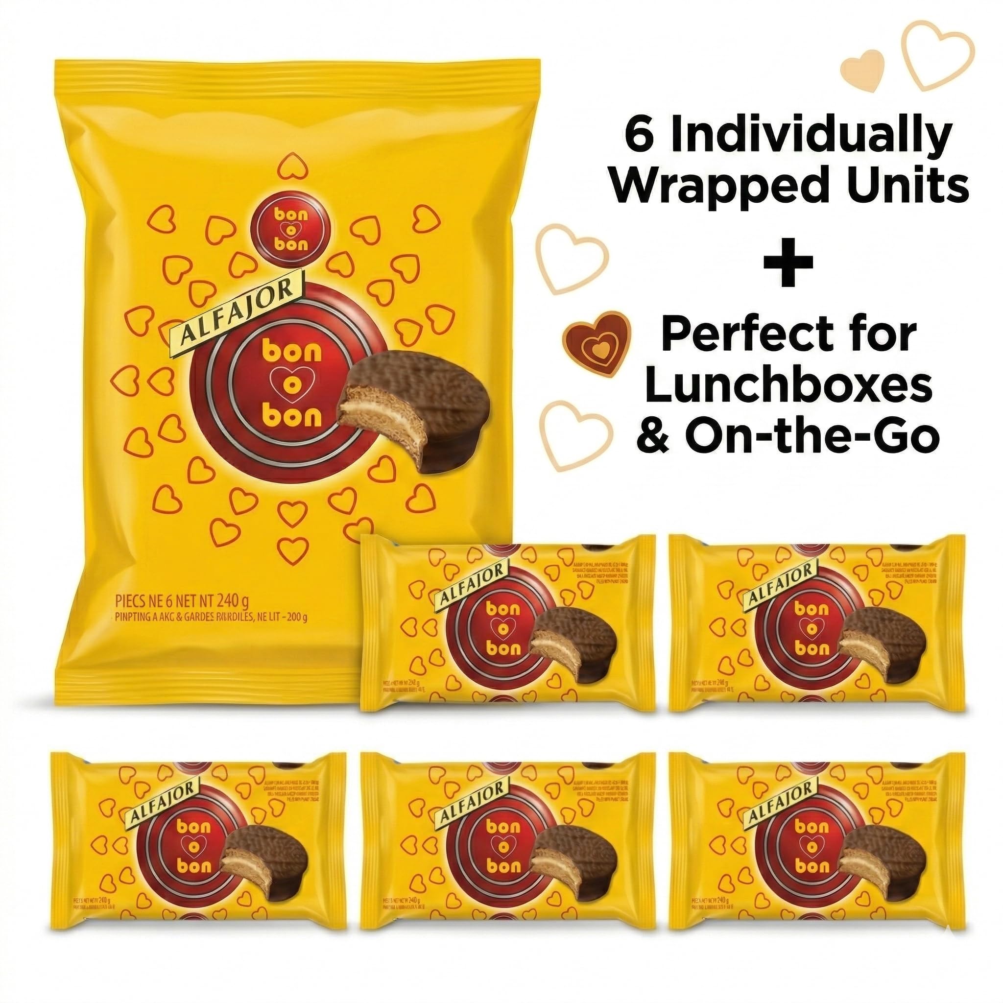 Amazon.com: Bon O Bon Milk Chocolate Alfajores 6 Cookies Per
