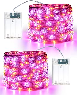 Brizled Purple Orange Halloween Fairy Lights, 19.47ft 60 LED Halloween Lights, 2 Mode Battery Purple Orange Lights, Indoor Silver Wire Halloween Twinkle Light for Halloween Themed Party Carnival Decor