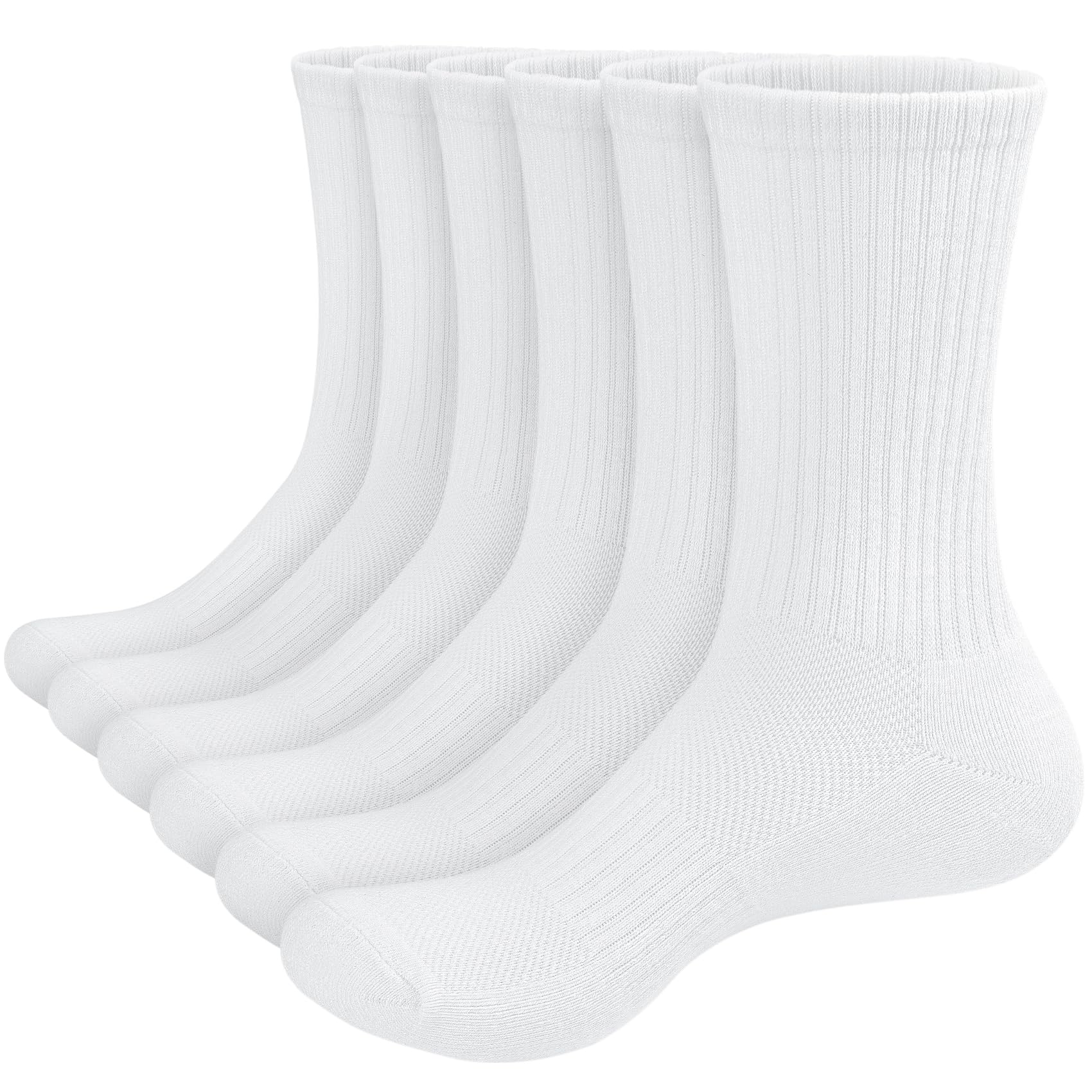 6 Paar Sneaker Socken Herren 43-46 für Damen, Wandersocken Laufsocken | Crew-Socken Geschenke für Damen Herren, Atmungsaktiver Baumwolle Sportsocken, Arbeitssocken Tennissocken Sneakersocken