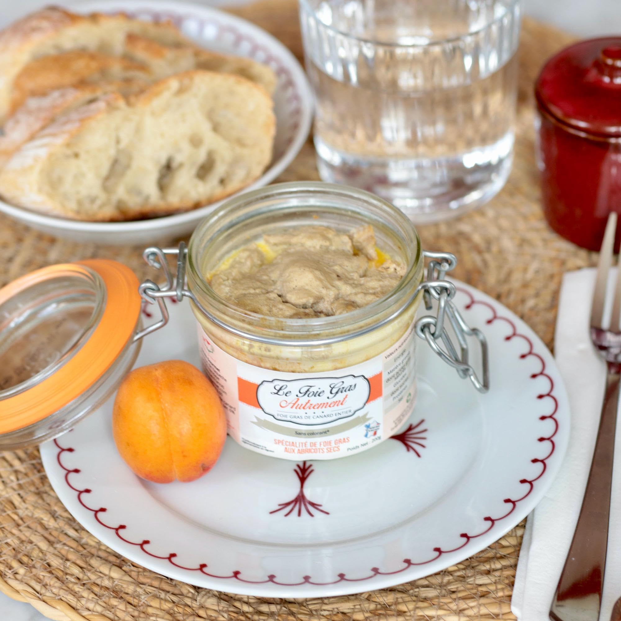 Foie Gras de Pato Entero con Albaricoque Seco 200 g – Relais Gourmet | Artesanal Francés del Suroeste | Sin Conservantes, Aditivos ni Colorantes | Sabor Afrutado Dulce-Salado