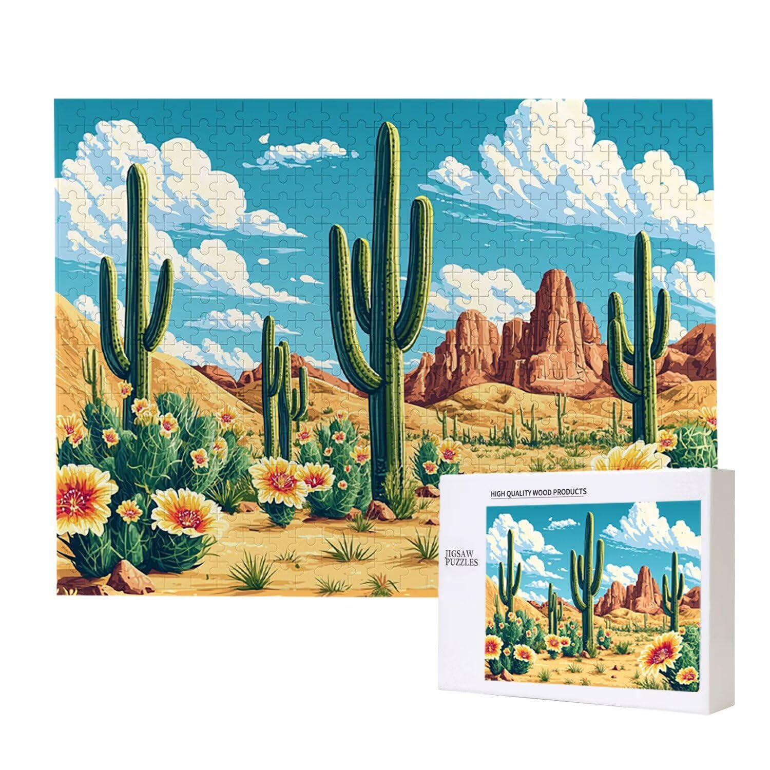 1000 sztuk puzzli, kaktus1000 sztuk puzzli dla dorosłych, prezent rocznicowy, prezent świąteczny, dekoracja domu, zapobieganie degeneracji mózgu u osób starszych v-860