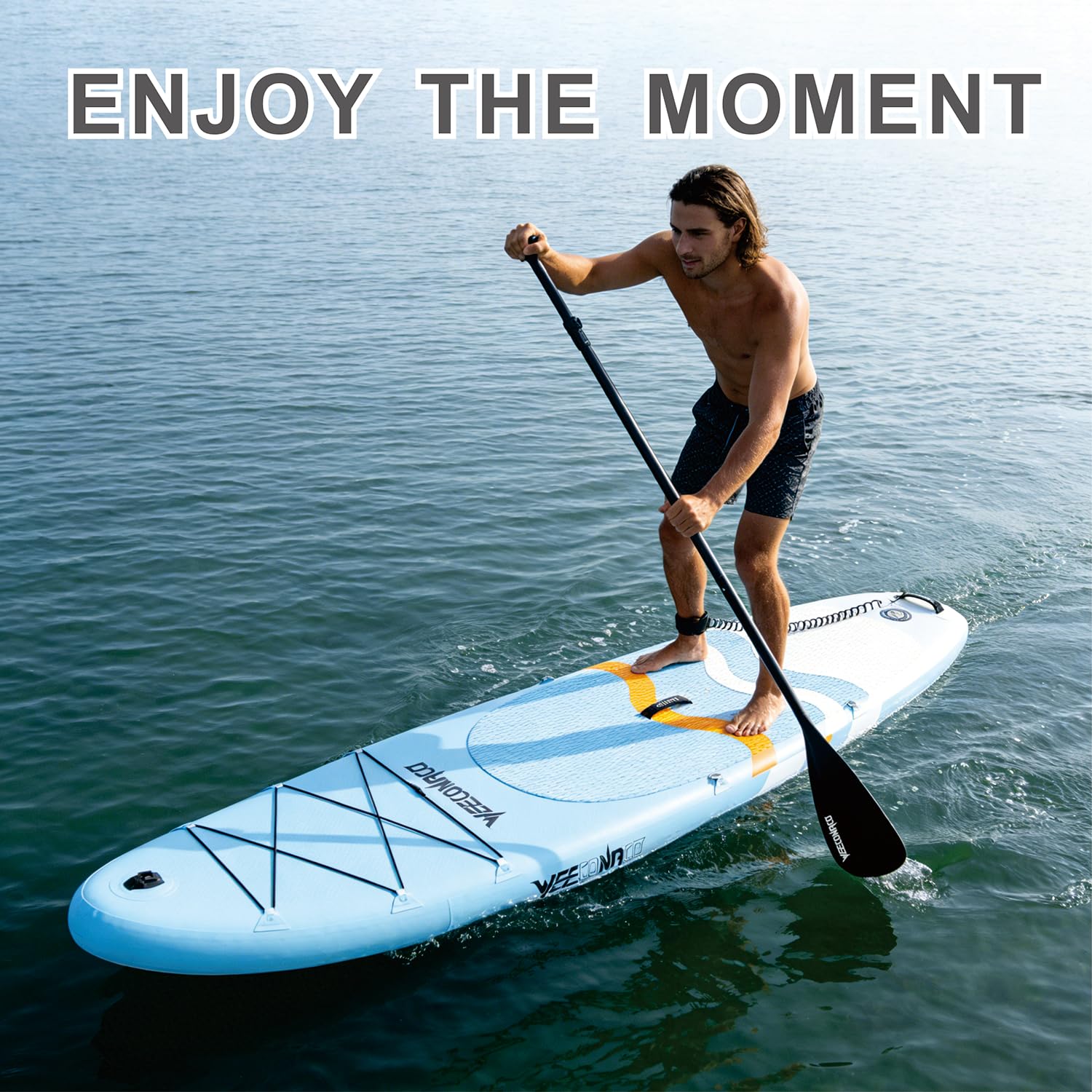 10'6 inch Sup Board Set, 320cm Stand Up Paddling Board Aufblasbar, Fortgeschrittene, 200kg,Komplettes Zubehör, Verstellbares Paddel, Anfänger,Mit Universal Kamerahalterung