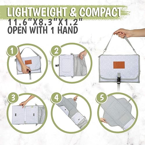 Miniatura 7 de KeaBabies Mochila para pañales con cambiador de pañales portátil - Bolsas de viaje para bebés multifunción impermeables - Cambiador de PVC gris