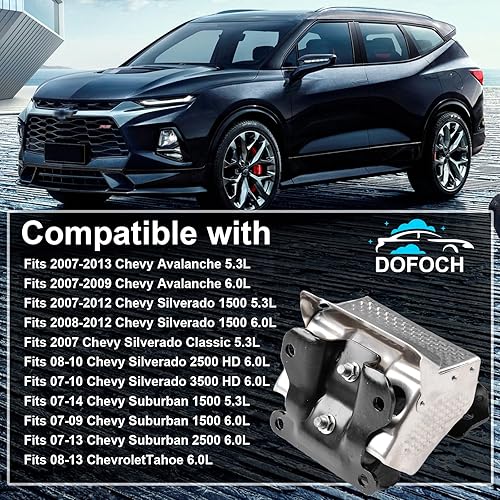 Miniatura 5 de 2 soportes de motor con escudo térmico, derecho e izquierdo, compatible con Chevy Cadillac y GMC 2007-2014, Escalade, Silverado, Suburban, Tahoe,