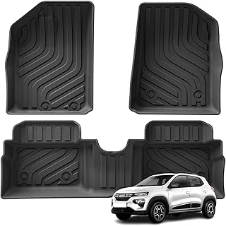 Compatible with Dacia Spring EV 2021-2023, Compatible with Renault City K-ZE, Compatible with Renault Kwid E-Tech Electric, TPE 3D Car Floor Mats Trunk Pad(Spring LHD 3PCS)
