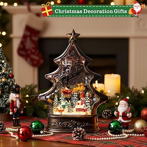 Miniatura 43 de Linterna de agua con globos de nieve de Navidad con cardenal, música y temporizador de 6 horas, con forro USB/funciona con pilas, faroles iluminados