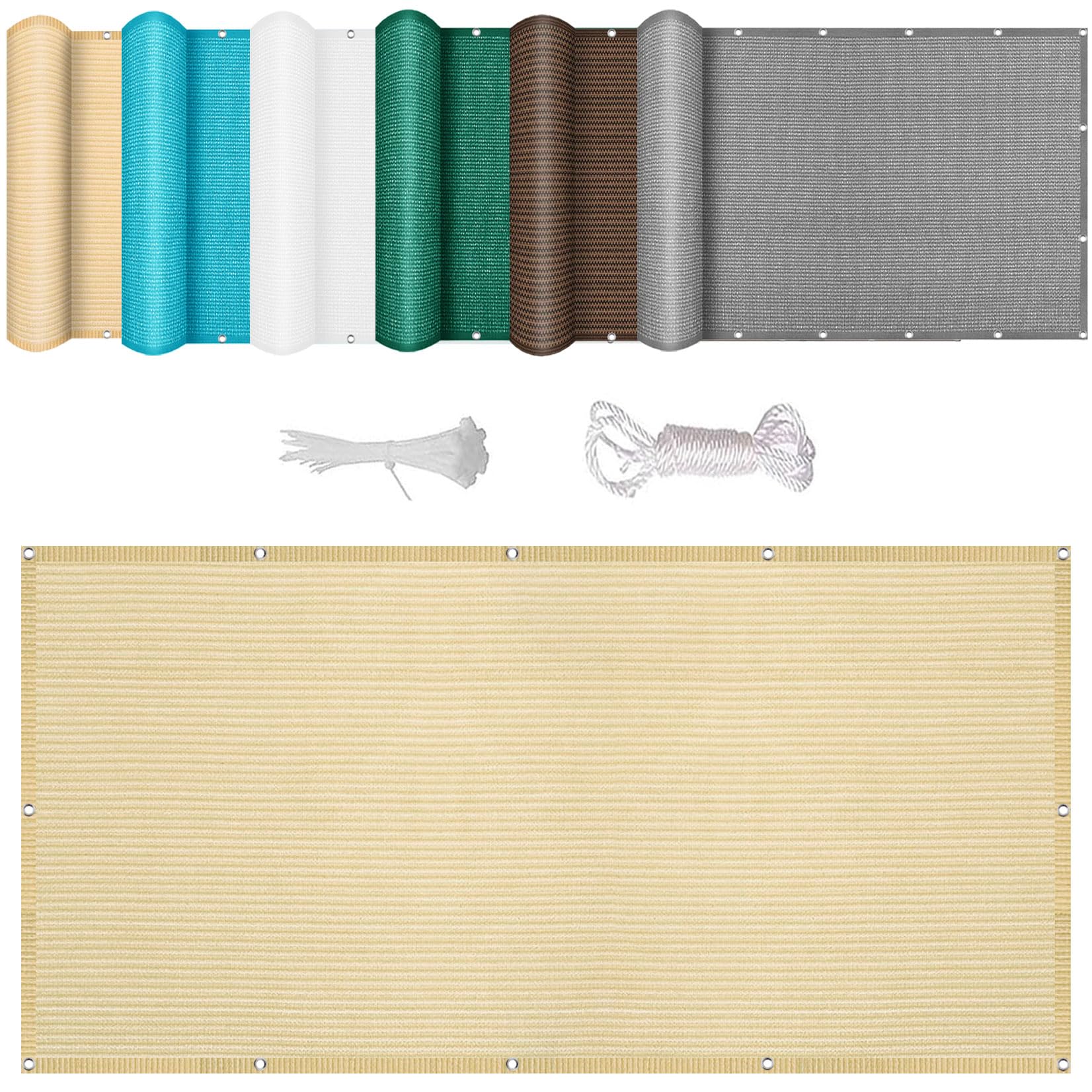 Voile d'ombrage rectangulaire crème 170x220 cm pour terrasse