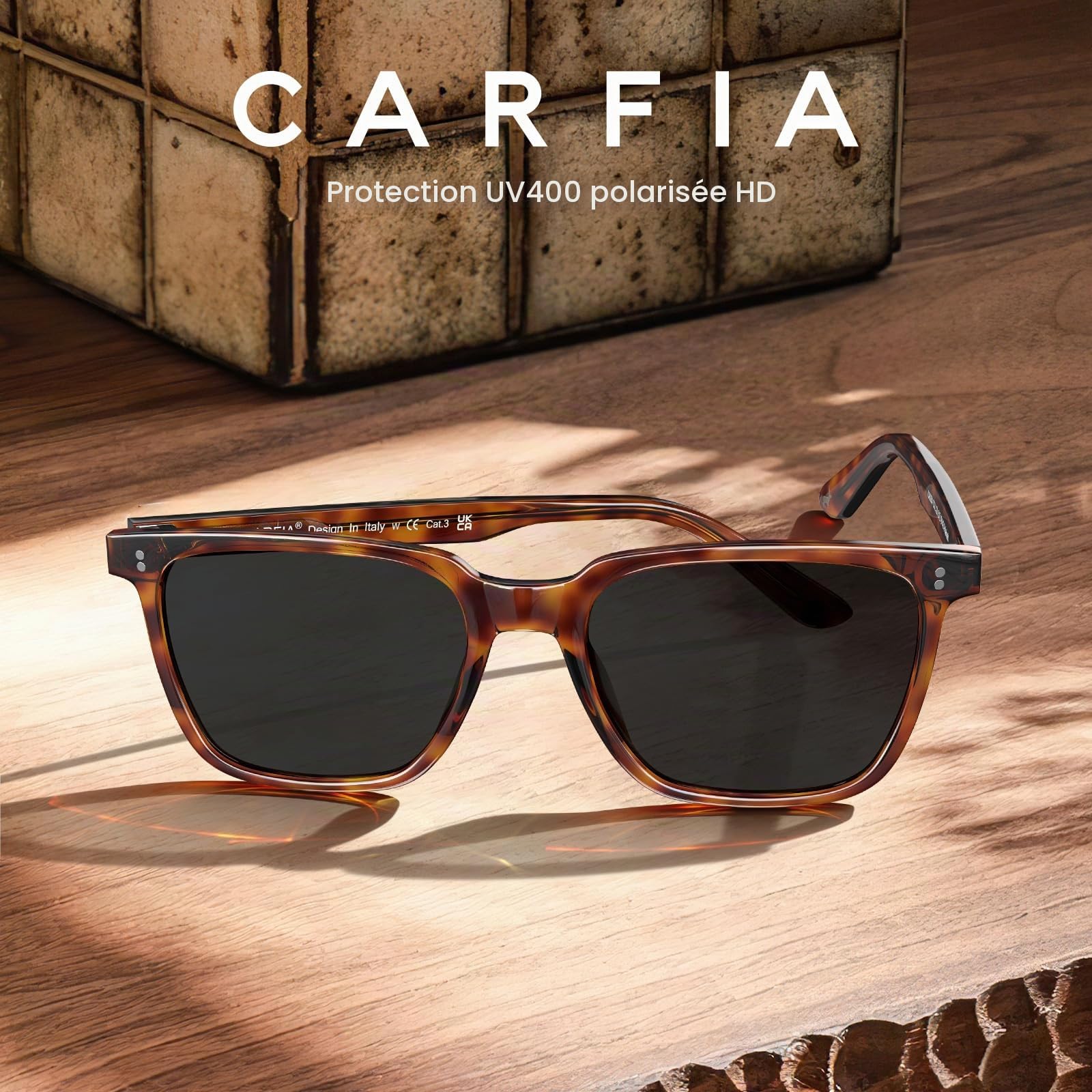 CARFIA Lunettes de soleil polarisées pour homme - Pour la conduite - Cadre