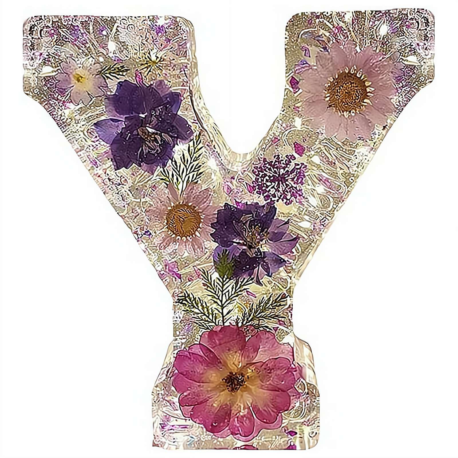 Handmade Floral Night Light, Floral Resin Night Light Letter, Floral Resin Letter Lamp with LED Light, DIY Handmade Creative Letter Flower Lamp, For Various