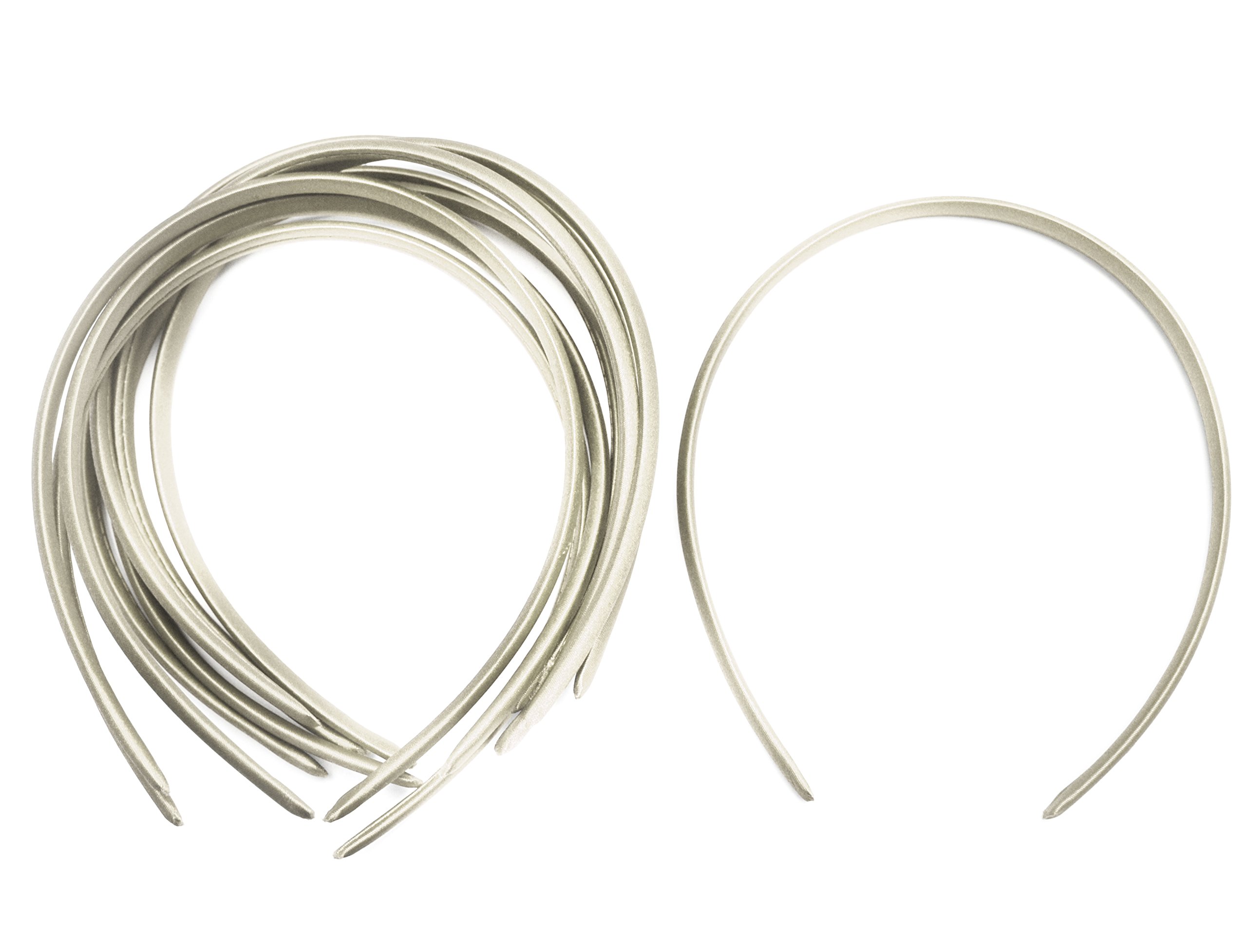 10 x Plain Headbands School Girls Small Hair Accessories Uniform Alice Band (Cream), 1 count (Pack of 10)
