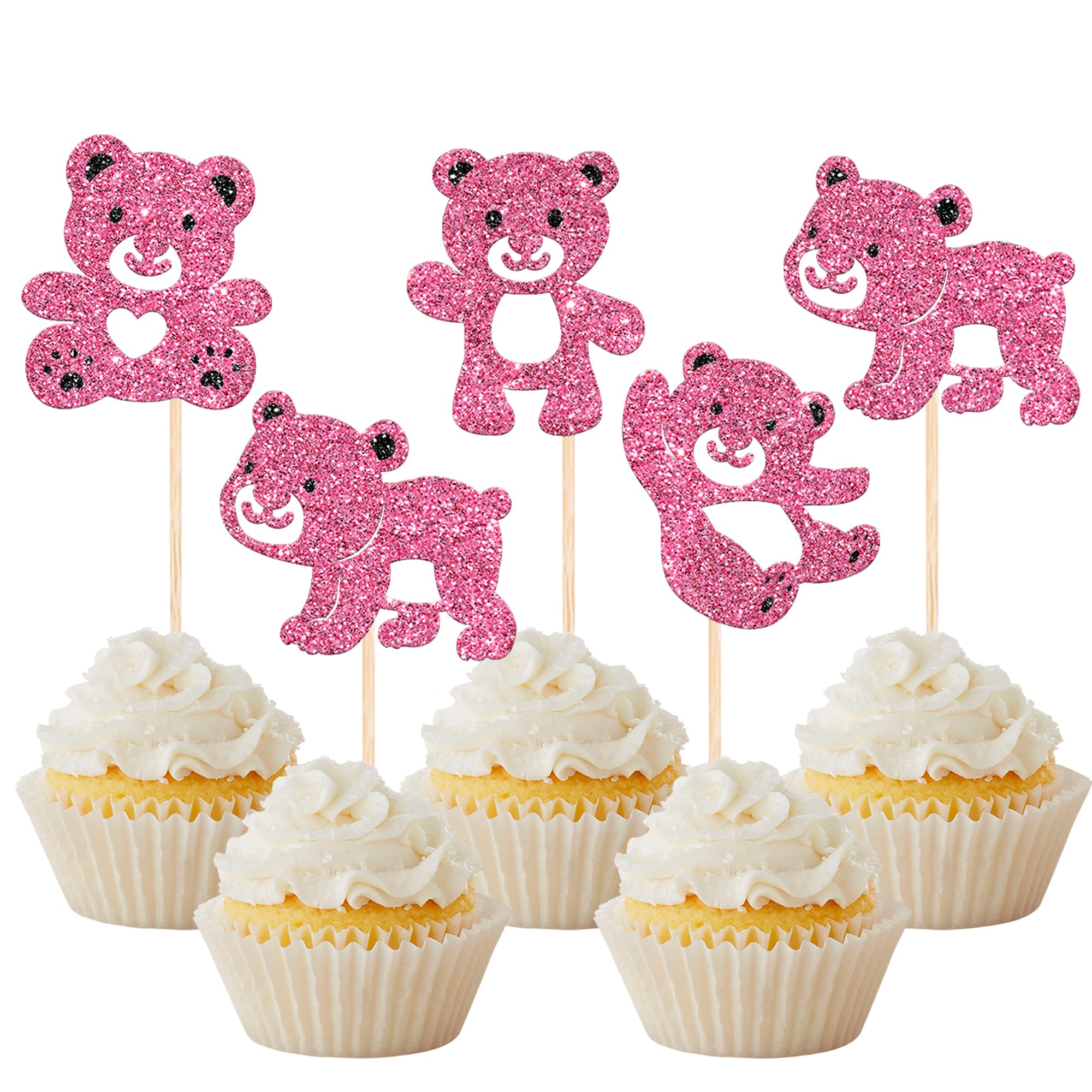 Cupcake en taart topper set We Can Bearly Wait 13-delig - babyshower - genderreveal