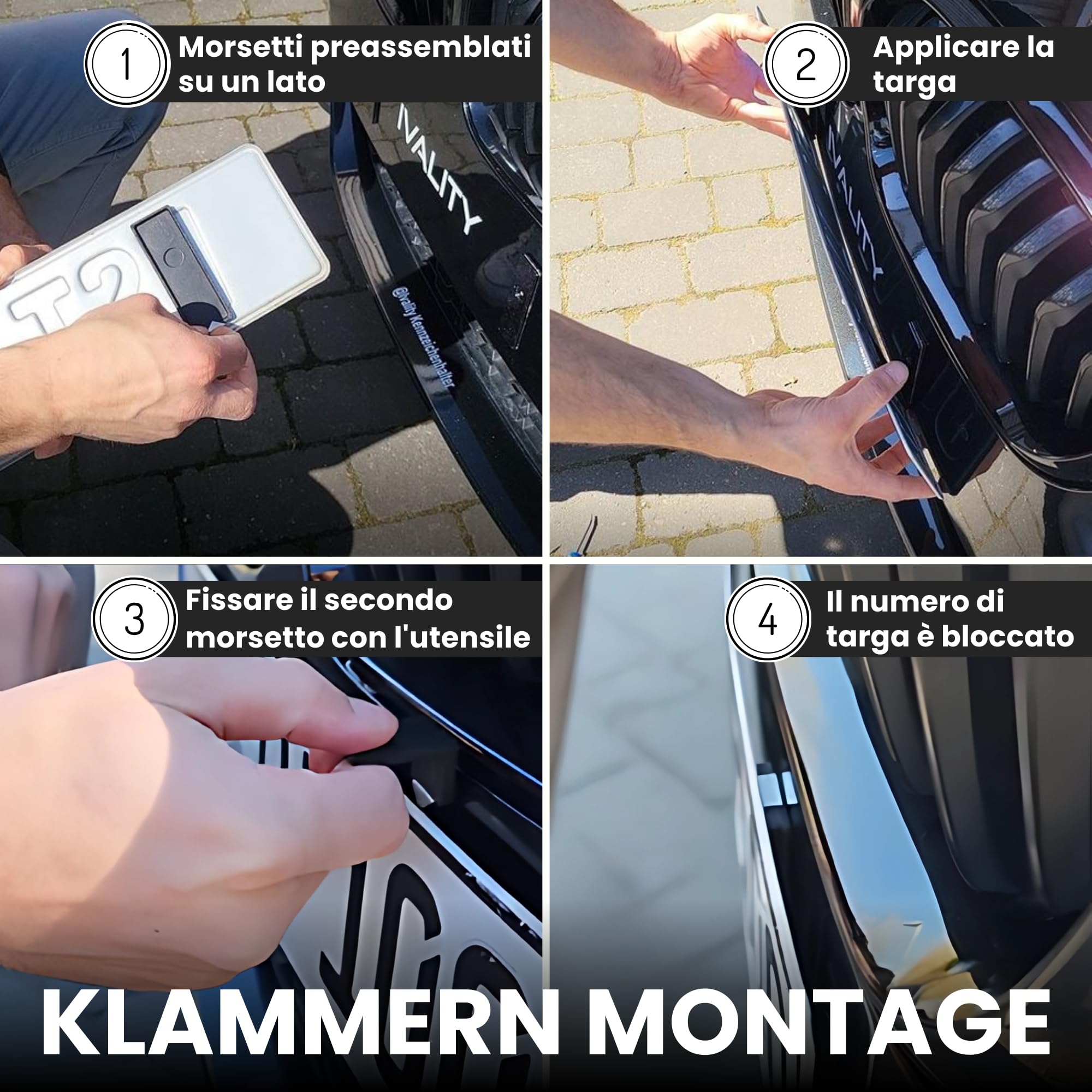 Ivality Porta targa Magnetico Senza Cornice per 2 Targa, Supporto Magnetico Invisibile per Auto, Portatarga Intercambiabile Austria, Omologato Stradale, Testato TÜV fino a 350 km/h