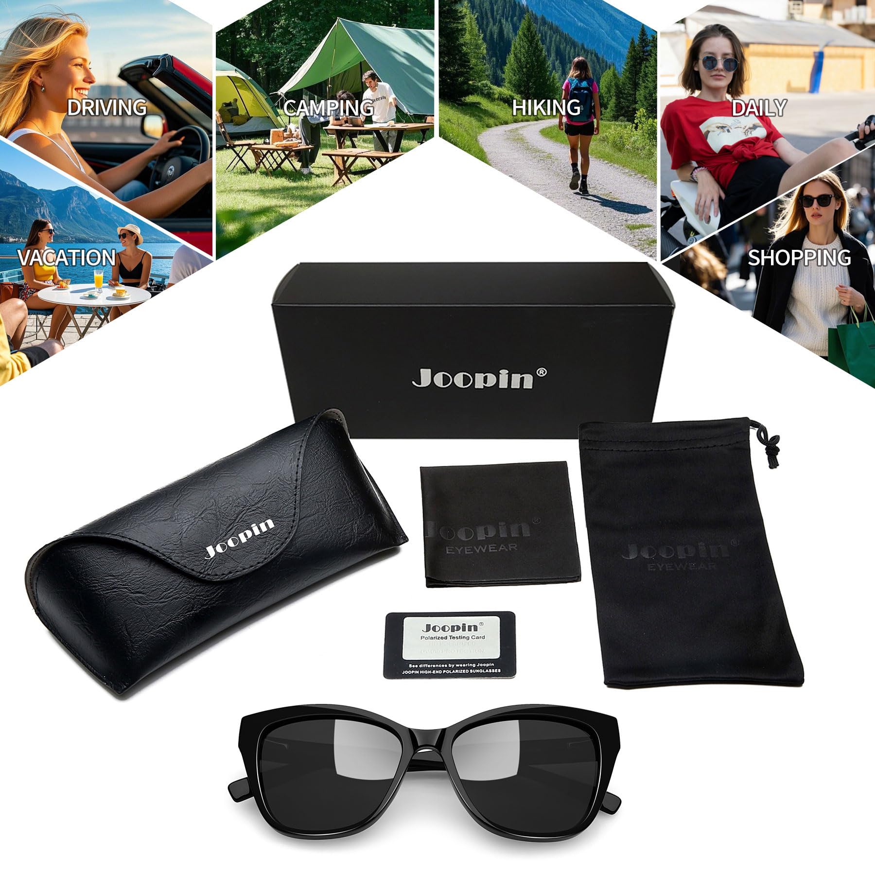 Joopin Gafas de Sol Mujer Polarizadas de Acetato TR90 Ojos de Gato Retro Vintage de Moda Protección UV400