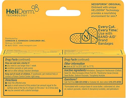 Miniatura 7 de Neosporin - Ungüento antibiótico original de primeros auxilios con bacitracina zinc para protección contra infecciones durante 24 horas tratamiento