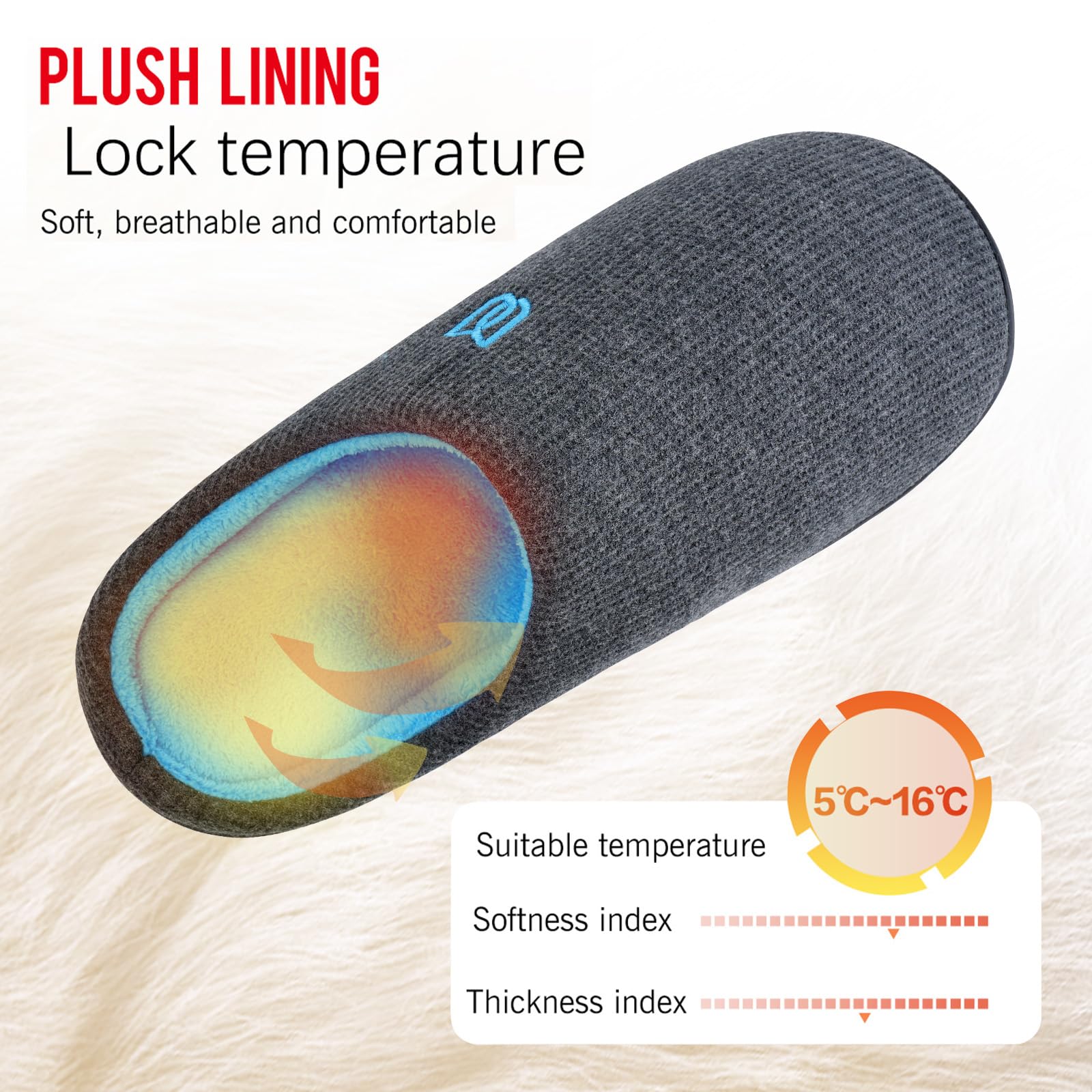 WateLves Pantofole Uomo Unisex Donna Antiscivolo Scarpe Inverno Peluche Morbido Ciabatte in Memory Foam