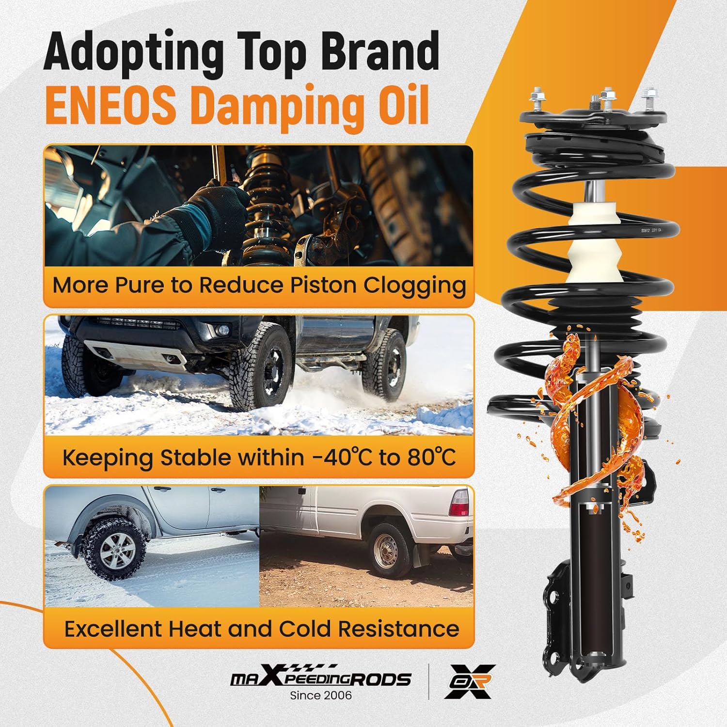 maXpeedingrods 2Pcs Front Struts for Hyundai Accent 2006-2011 Kia Rio & Rio5 2006-2011, 172298 172297 1331579L 1331579R Shock Absorbers Struts with Coil Spring Assembly