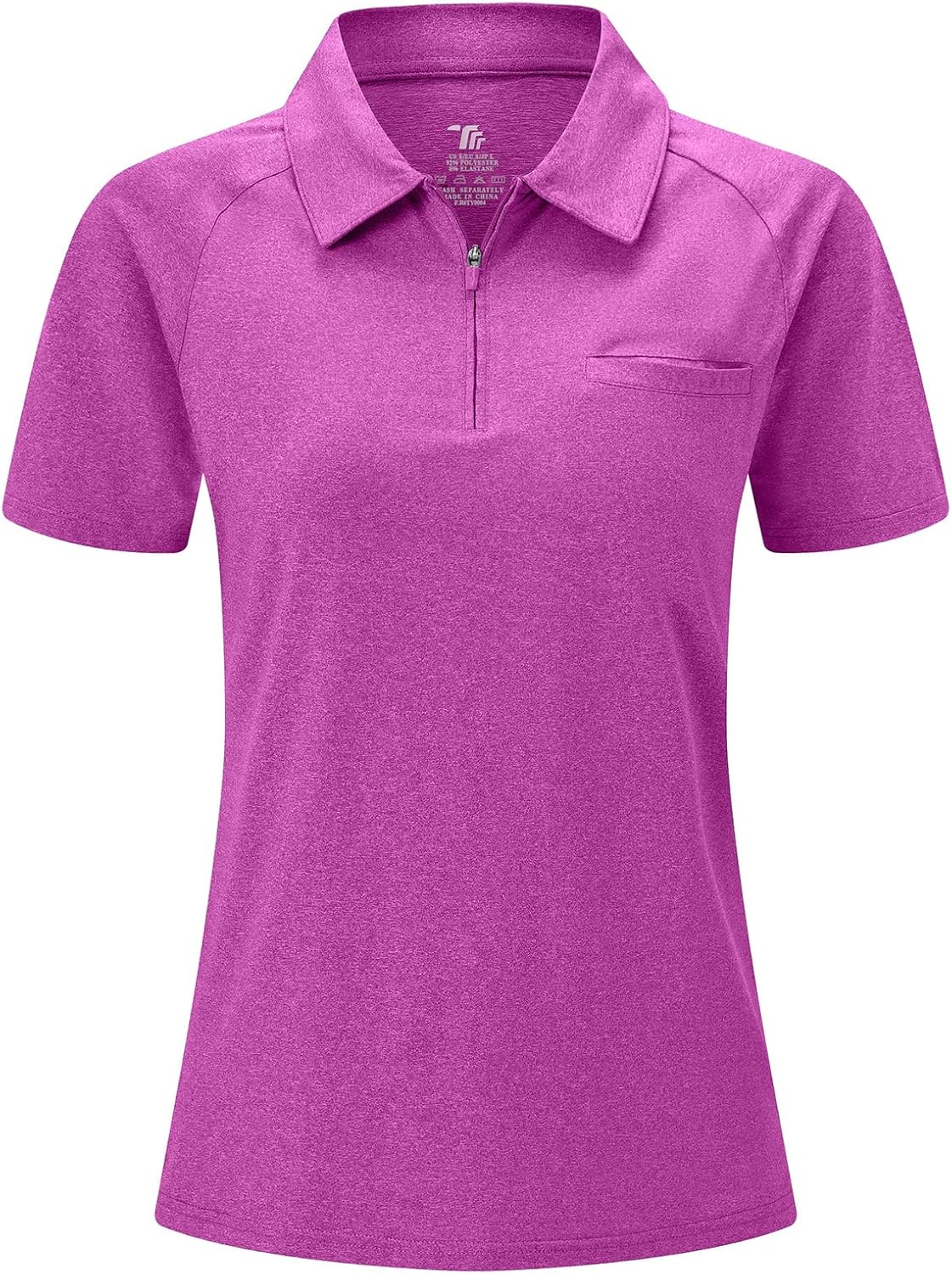 BGOWATU Women's Short Sleeve Golf Polo Shirts 1/4 Zip Tennis Tops Collared T-Shirts UV Protection Quick Dry