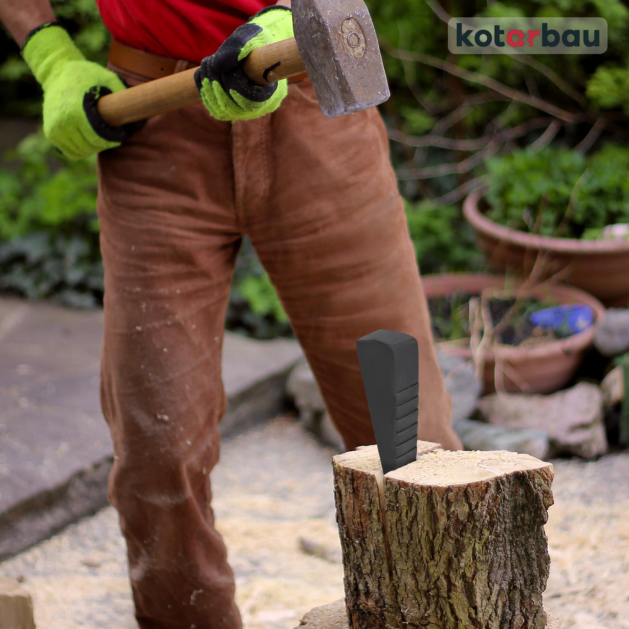 KOTARBAU® Esquina de Dividir forjada de Acero, 250 mm, 4,0 kg, Granada de Dividir Esquina de Madera, esparcidor de Troncos, Esquina de Sacrificio, Esquina de leña, Esquina de elevación