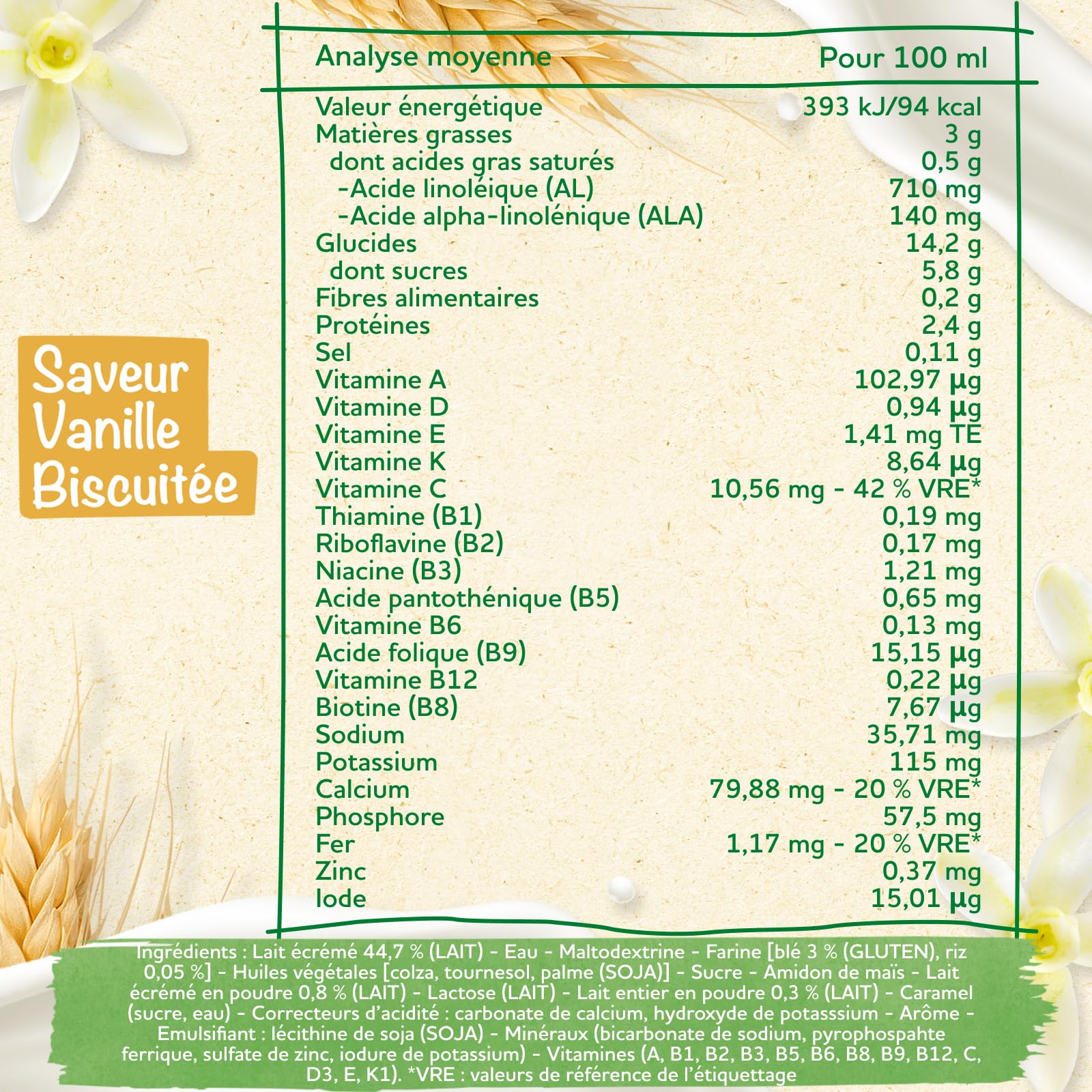 Blédina Blédidej Céréales bébé Biscuité Saveur Vanille - Dès 12 Mois - Lait bébé pour petit-déjeuner - Source de Calcium, Vitamine C, Fer, Oméga 3 (ALA) - Format Pratique x12 briques 250 mL - 2