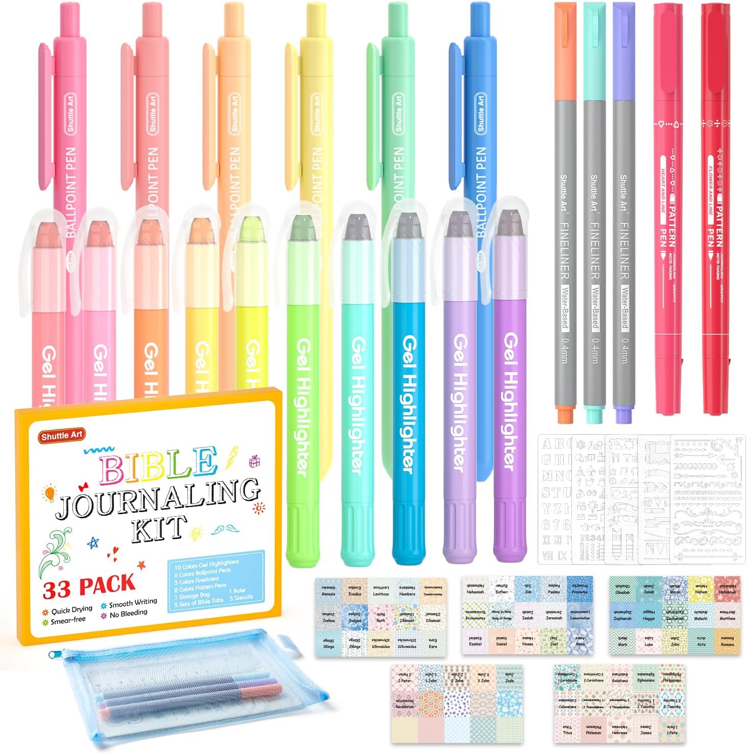 Highlighters Bible Tabs Set 12 Pastel Assorted Colors 6 No