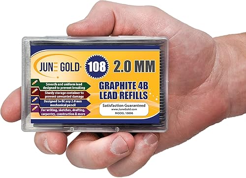 Vista 39 de June Gold 640 unidades, 1/64 pulgadas (0.5 mm) 2B repuestos de mina, 160 piezas por tubo, grosor fino, resistente a la rotura, grafito