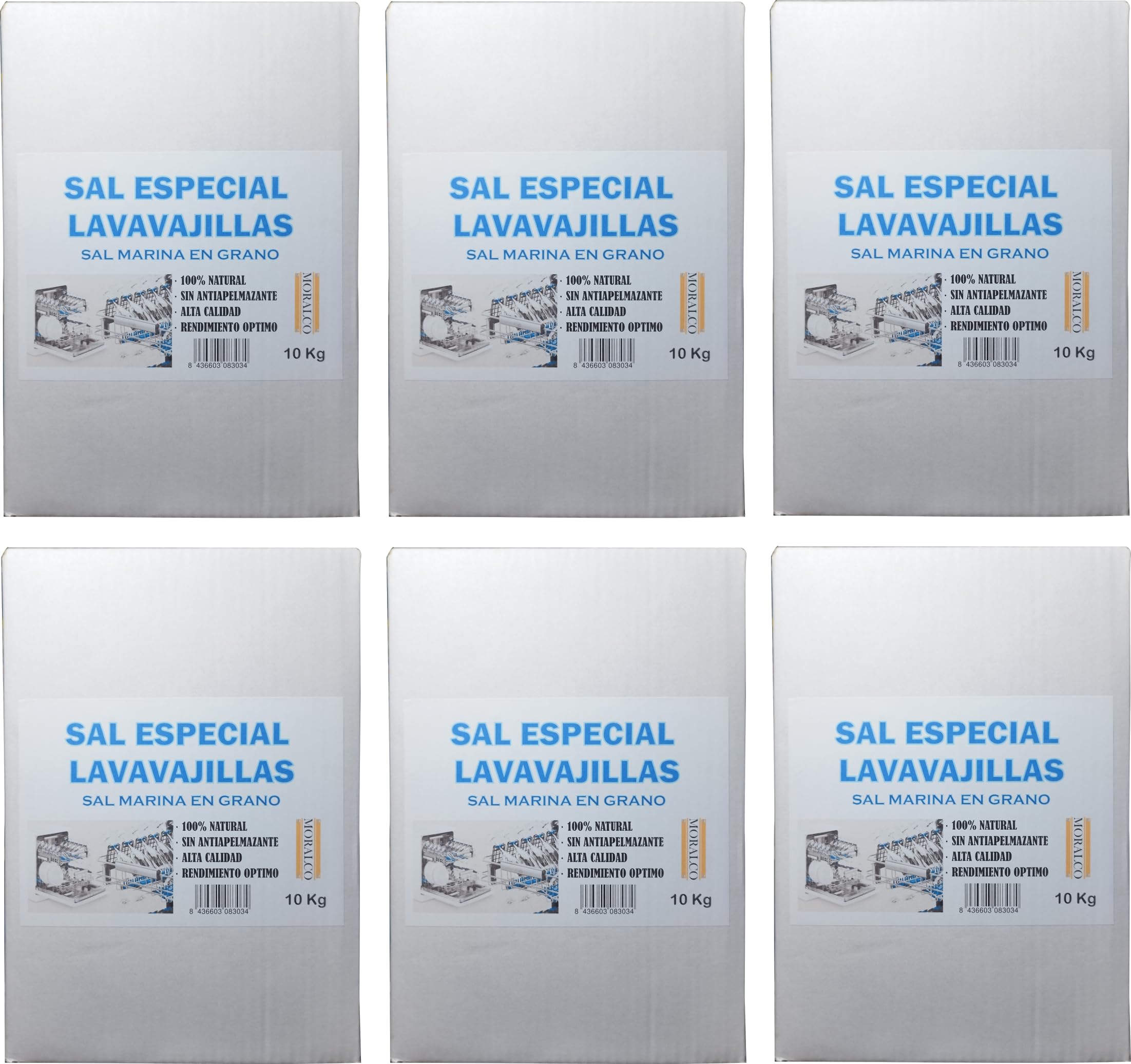 Sal Para Lavavajillas Marina Grano 10 Kg (6 Unidades)